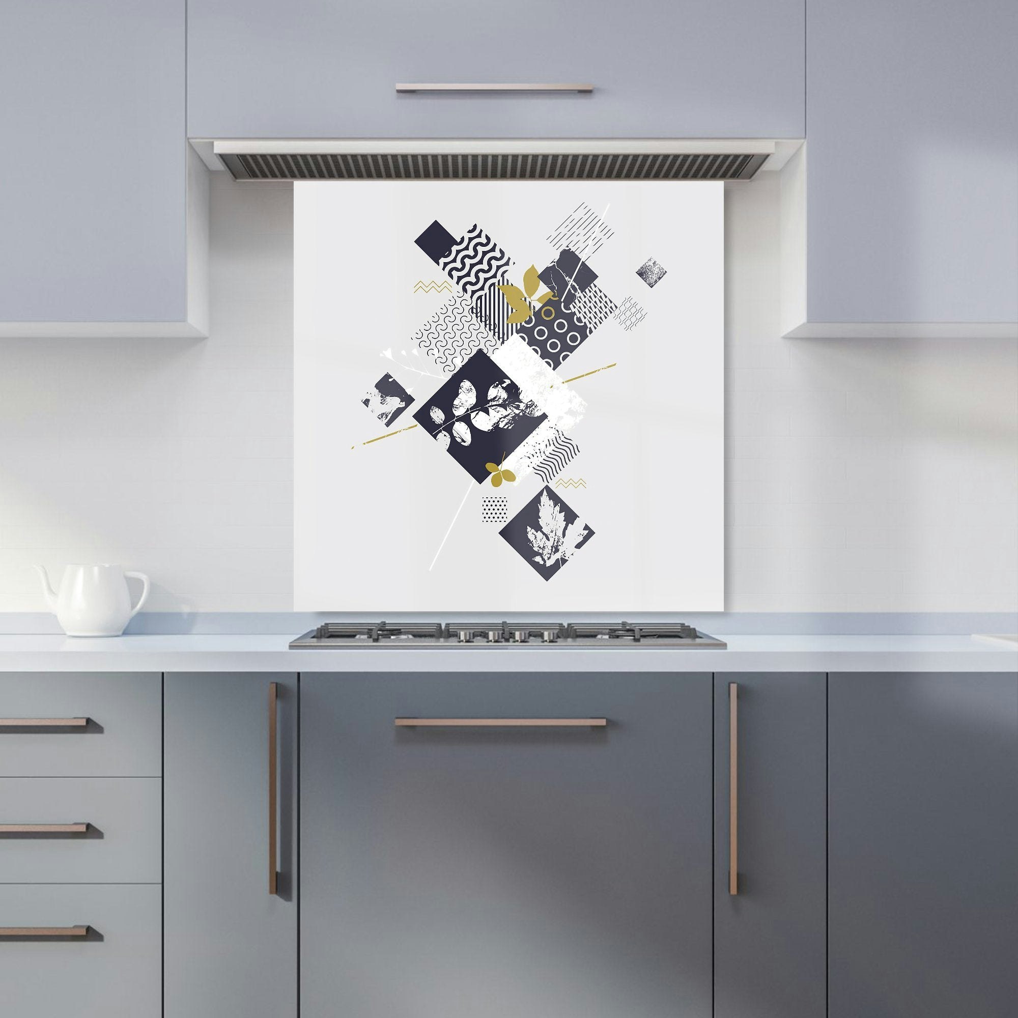 Warren Reed - Designer Abstract Botanical Kitchen Splashback - W600mm X H600mm