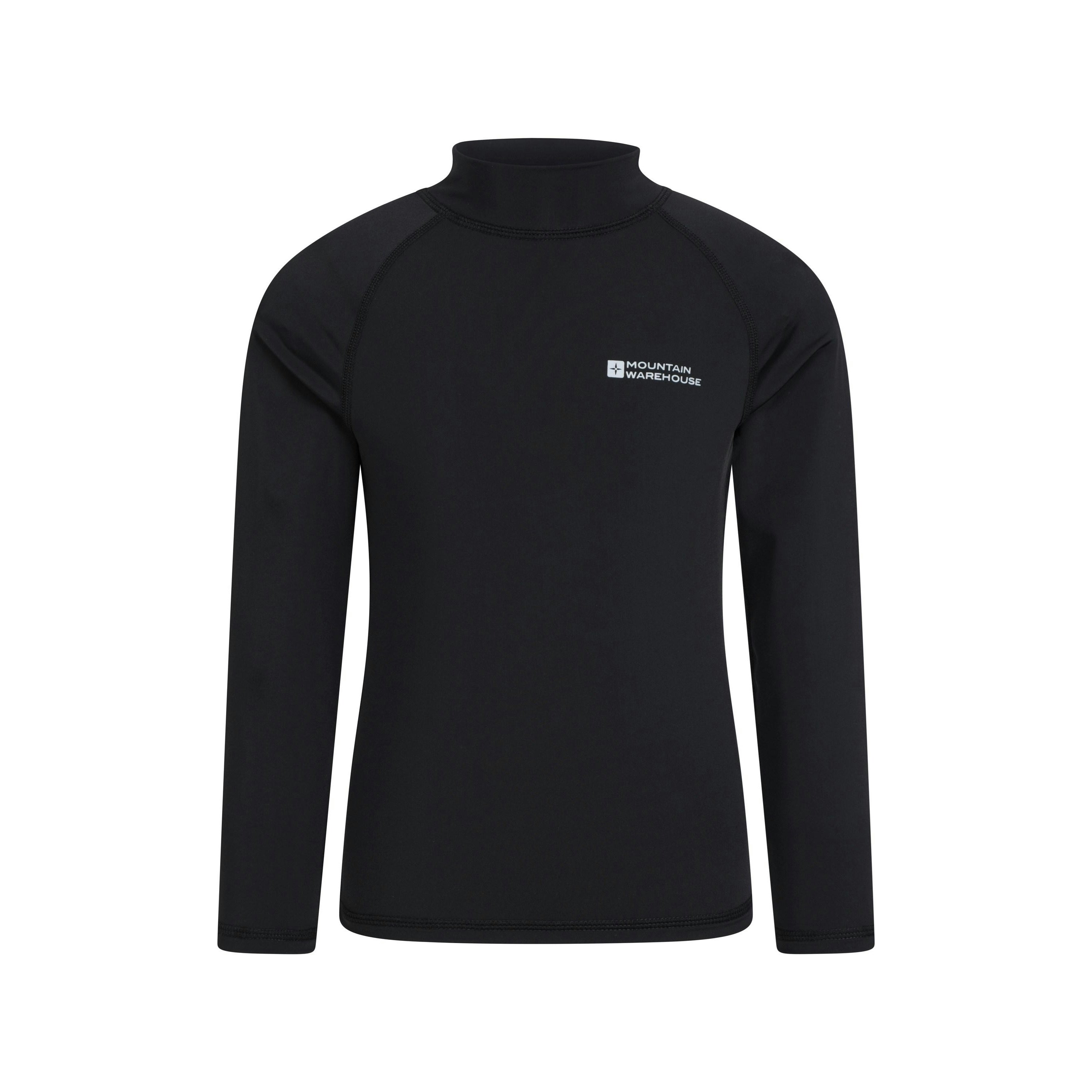 Mountain Warehouse Black Kids Long-Sleeved Rash Top - 9-10 Years