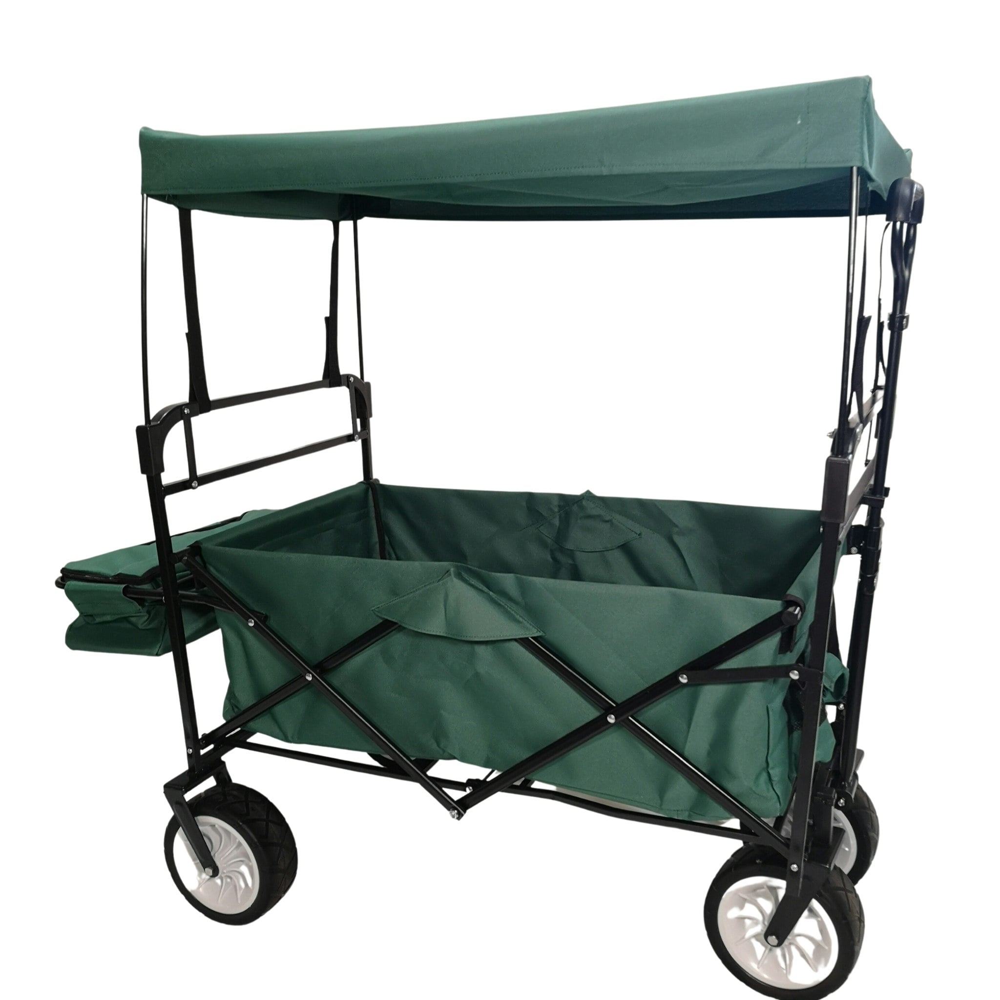 Rackhams Black Folding Festival Camping Storage Trolley With Canopy & Waterproof Cover 100Kg Capacity