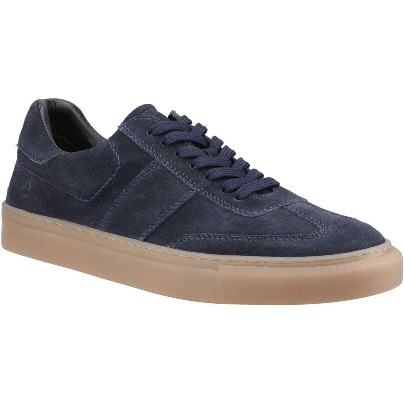 Hush Puppies Men's Riley Suede Navy Suede Trainers - Size 9