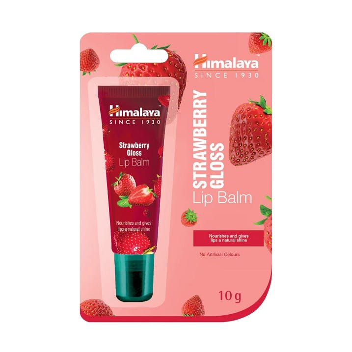 Himalaya Lip Balm Strawberry Gloss Tube Glossy Shine for Delicate Tint 10g, red - Image 5