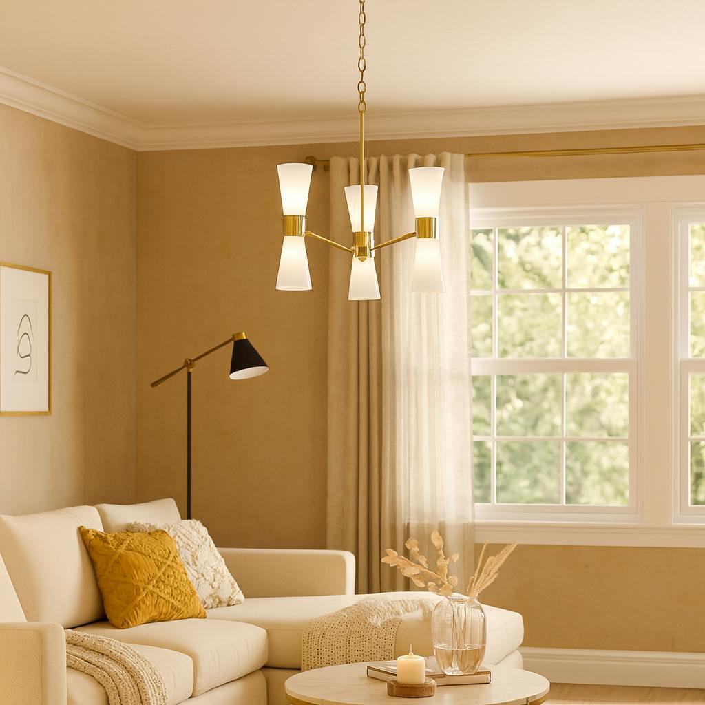 Pagazzi Lighting Light/Gold Pagazzi Ing Herrera 6 Pendant Ceiling