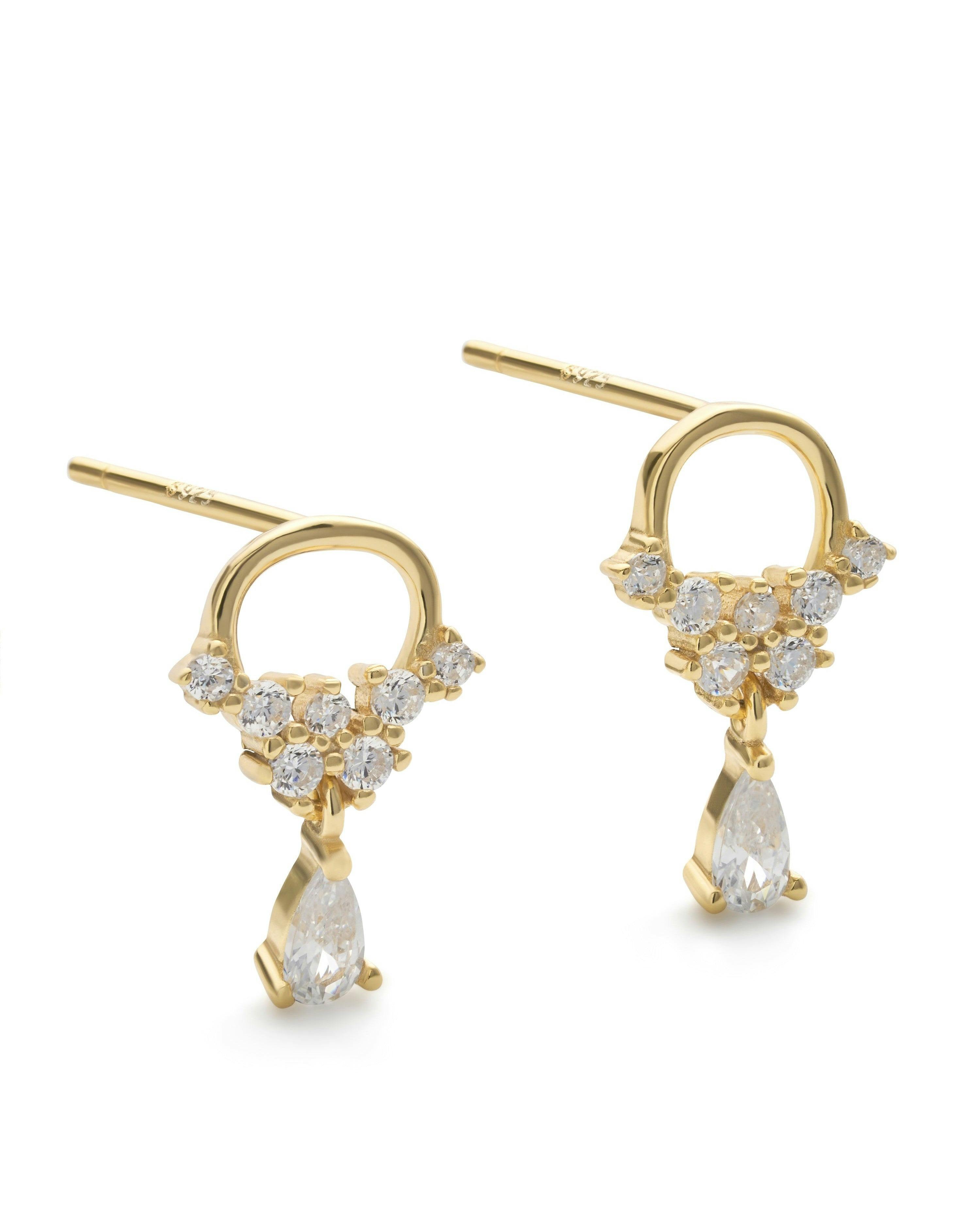Elk & Bloom Gold Flower Wreath Floral Plated Earrings - No Thank You