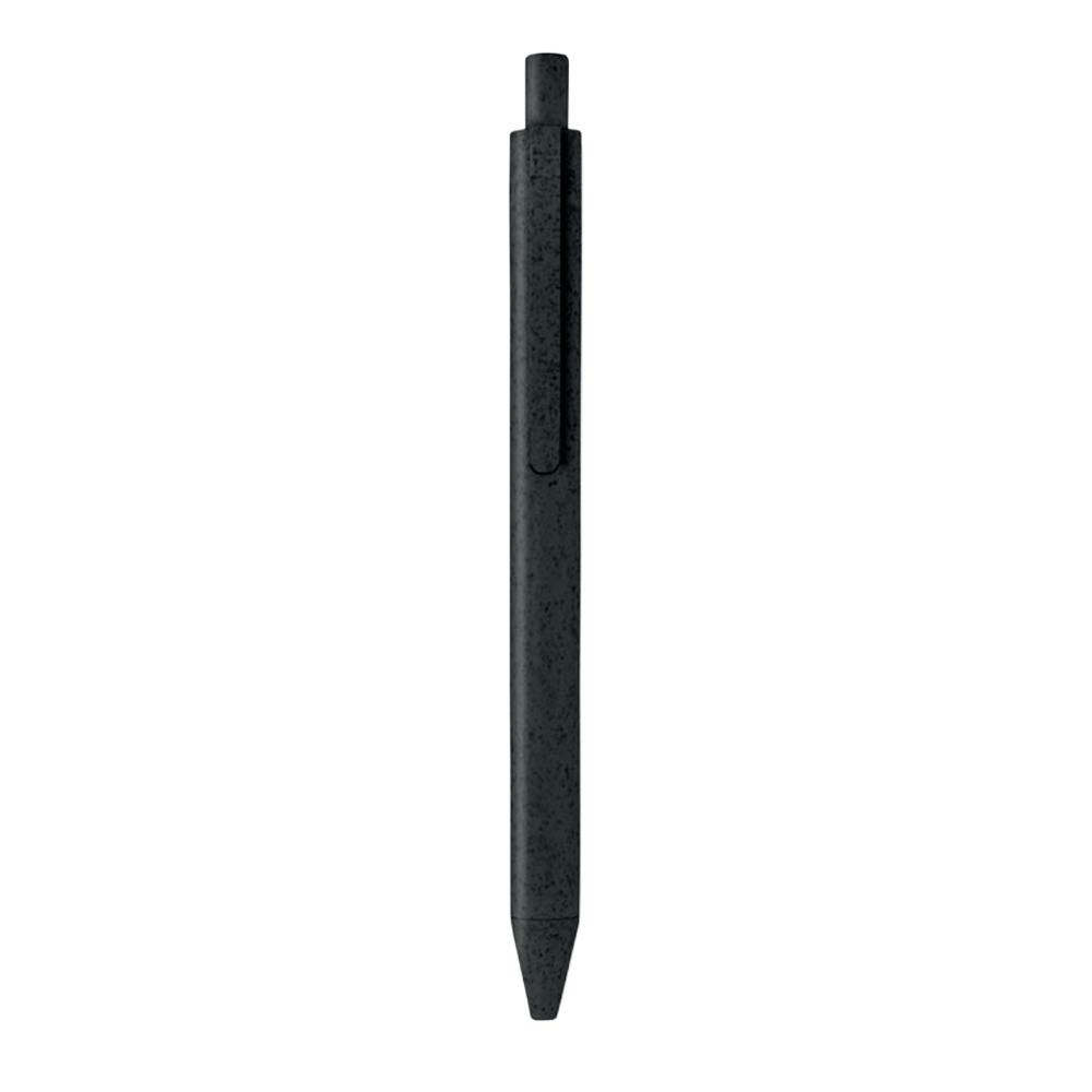 Rackhams Black Pecas Wheat Straw Ballpoint Pen - 14Cm X 1Cm