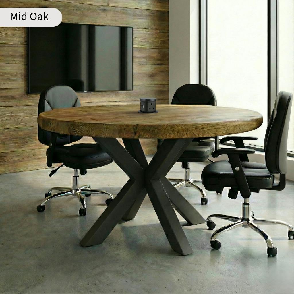 Trl Furniture Grain Chunky & Sturdy Round Meeting Room Table - 80Cm