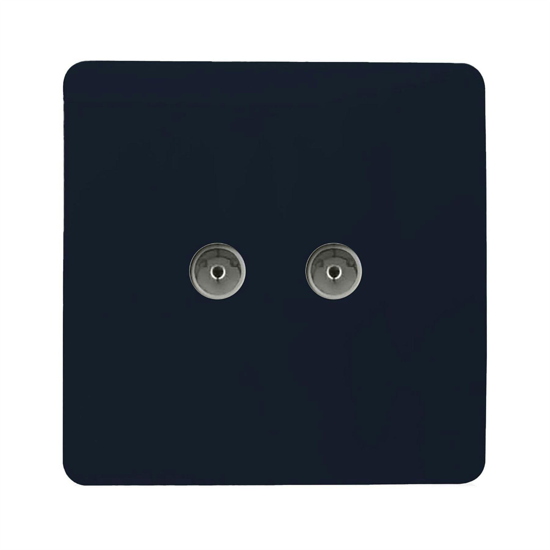 Trendi Switch Women's Blue 2 Gang Co-Axial Television Socket In Navy