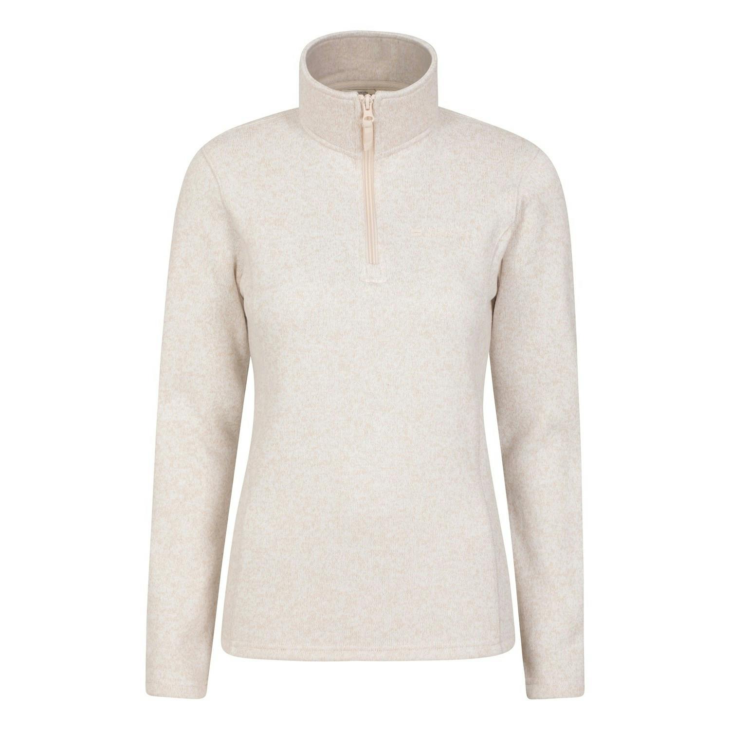 Mountain Warehouse Women's Beige / Idris Half Zip Fleece Top - 8 Uk - 100% Polyester
