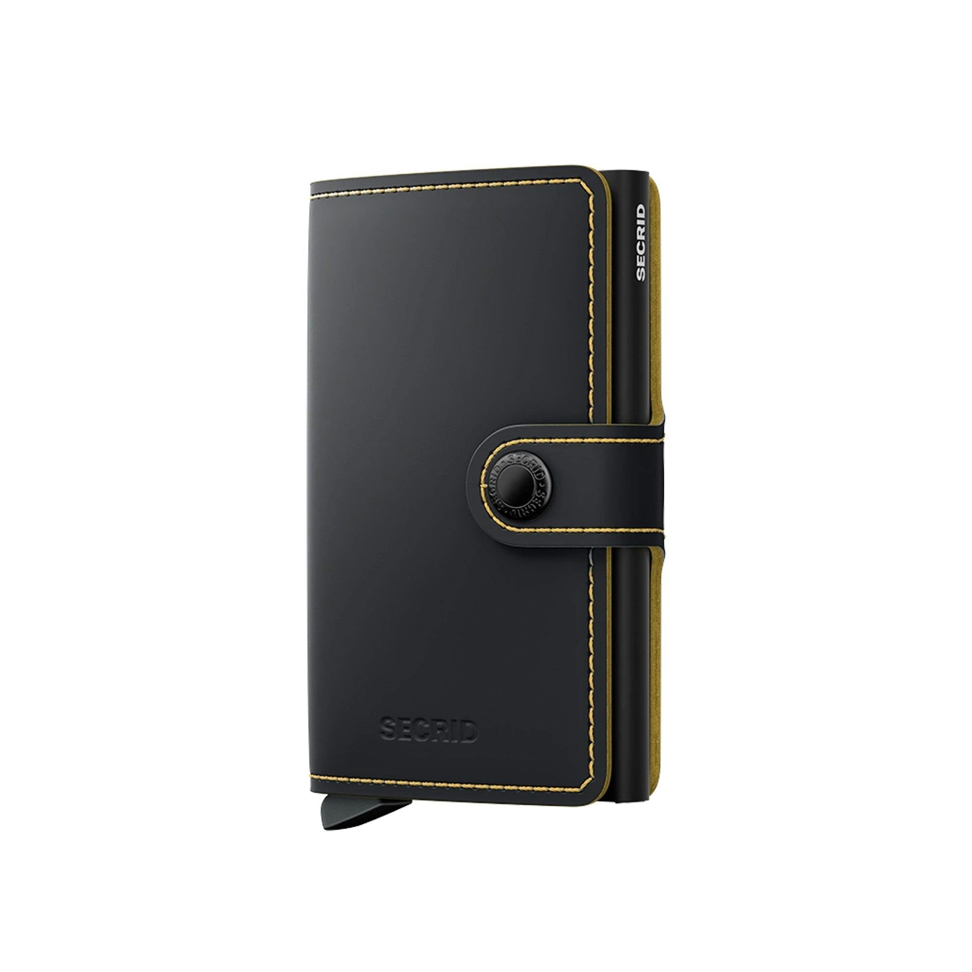 Secrid Black Mini Wallet Matte Leather - /Ochre