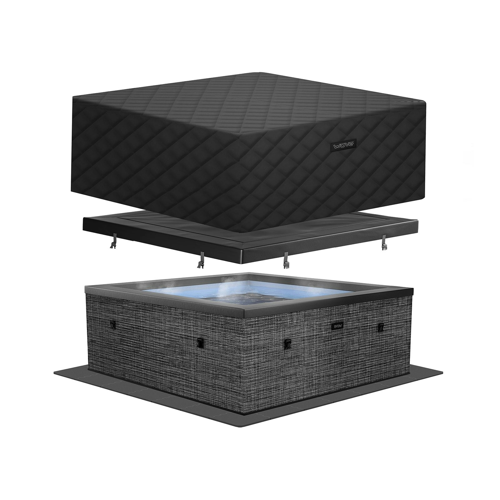 Wave Grey Garda | 4/6-Person Eco Foam Energysave Hot Tub Bundle | Built-In Integrated Heater - 4 Person | 160X70cm Pre Order W/C 12Th May - Flint