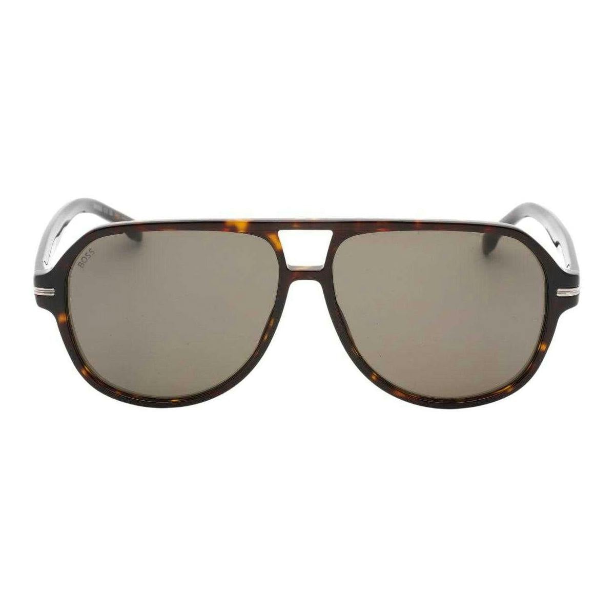 Hugo Boss Men's Brown/Grey Havana Sunglasses - One Size - 100% Mixed