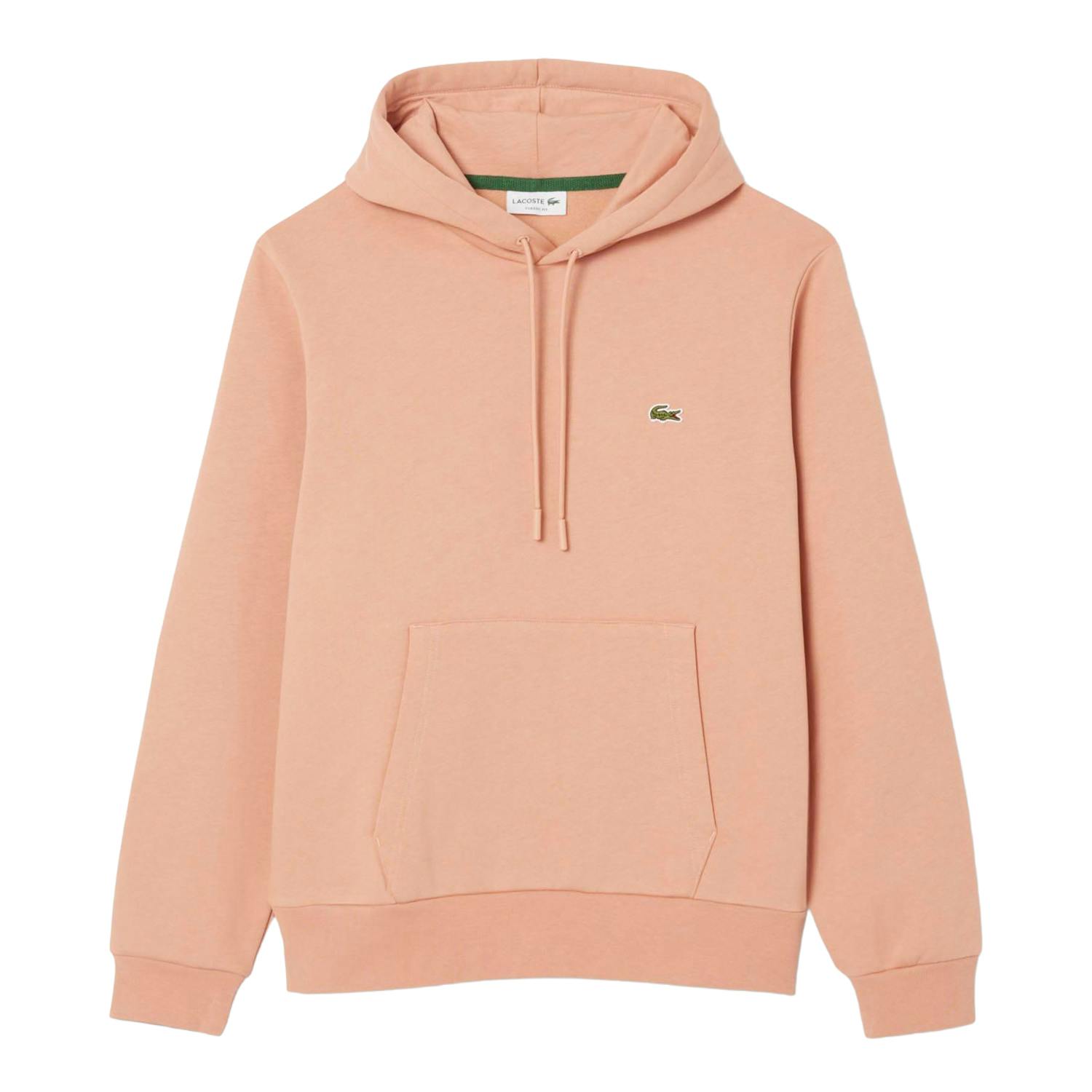 Lacoste Men's Orange Organic Cotton Fleece Hoodie - S - 84% Organic Cotton/16% Recycled Polyester