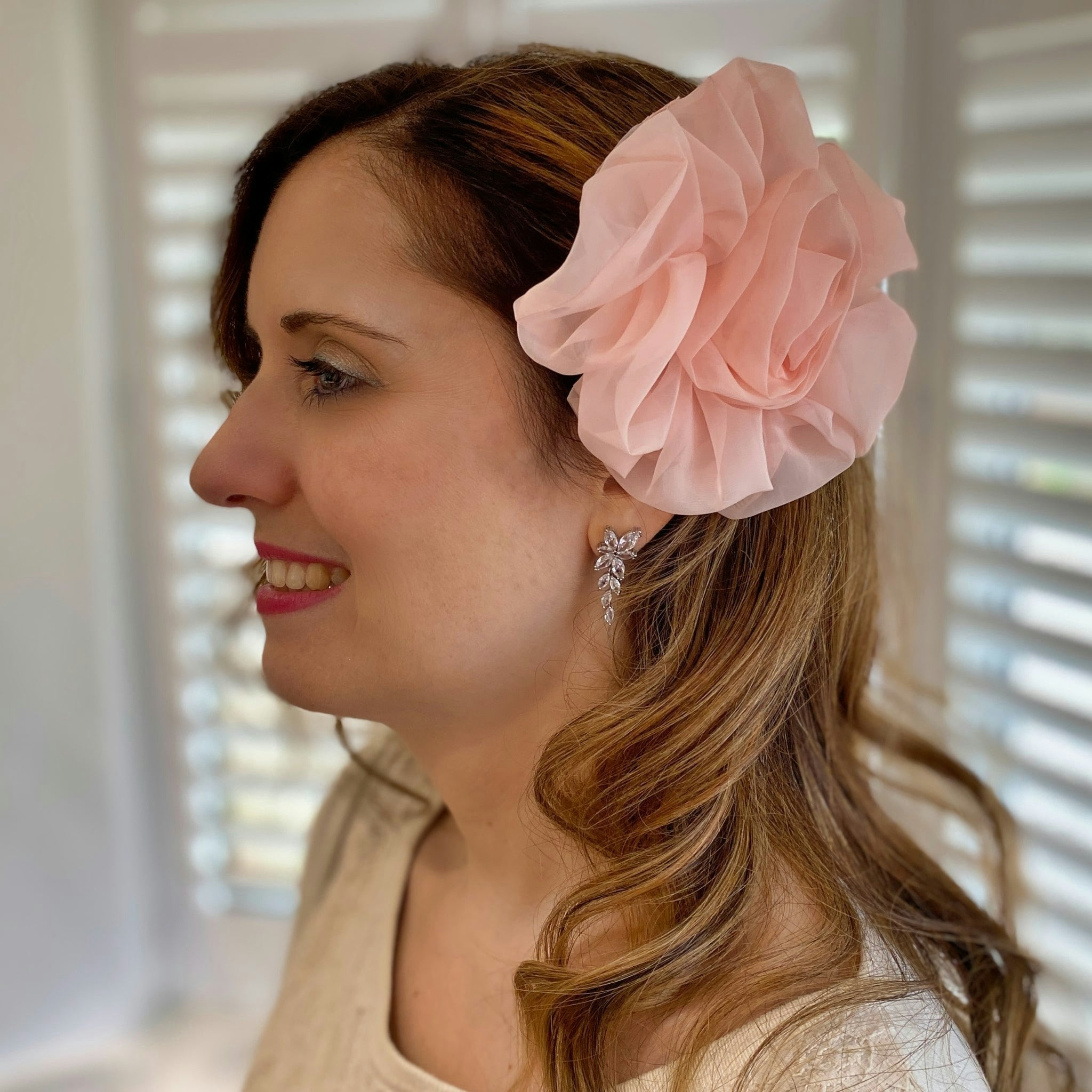 Queenmee Accessories Pink Corsage Rose Hair Clip Flower Hair Clip Flower Pin
