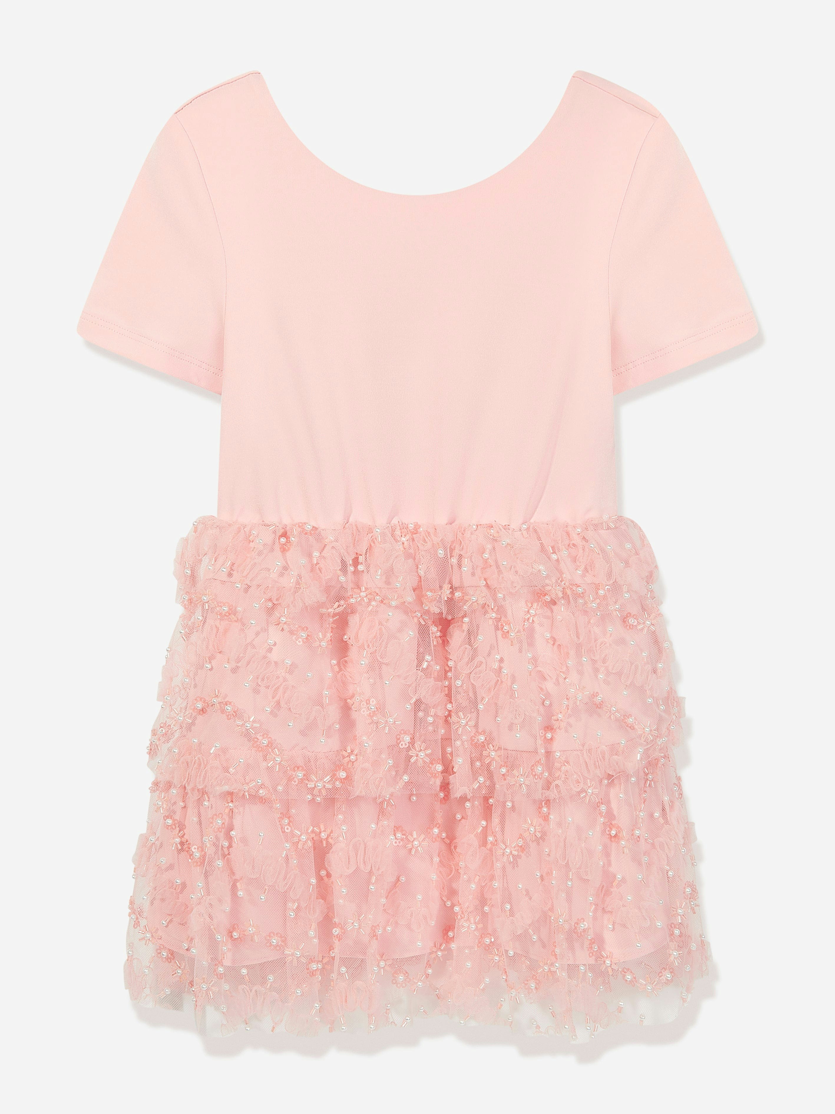Self Portrait Girls Pink Sequin Dress In - 8 - 10 Yrs