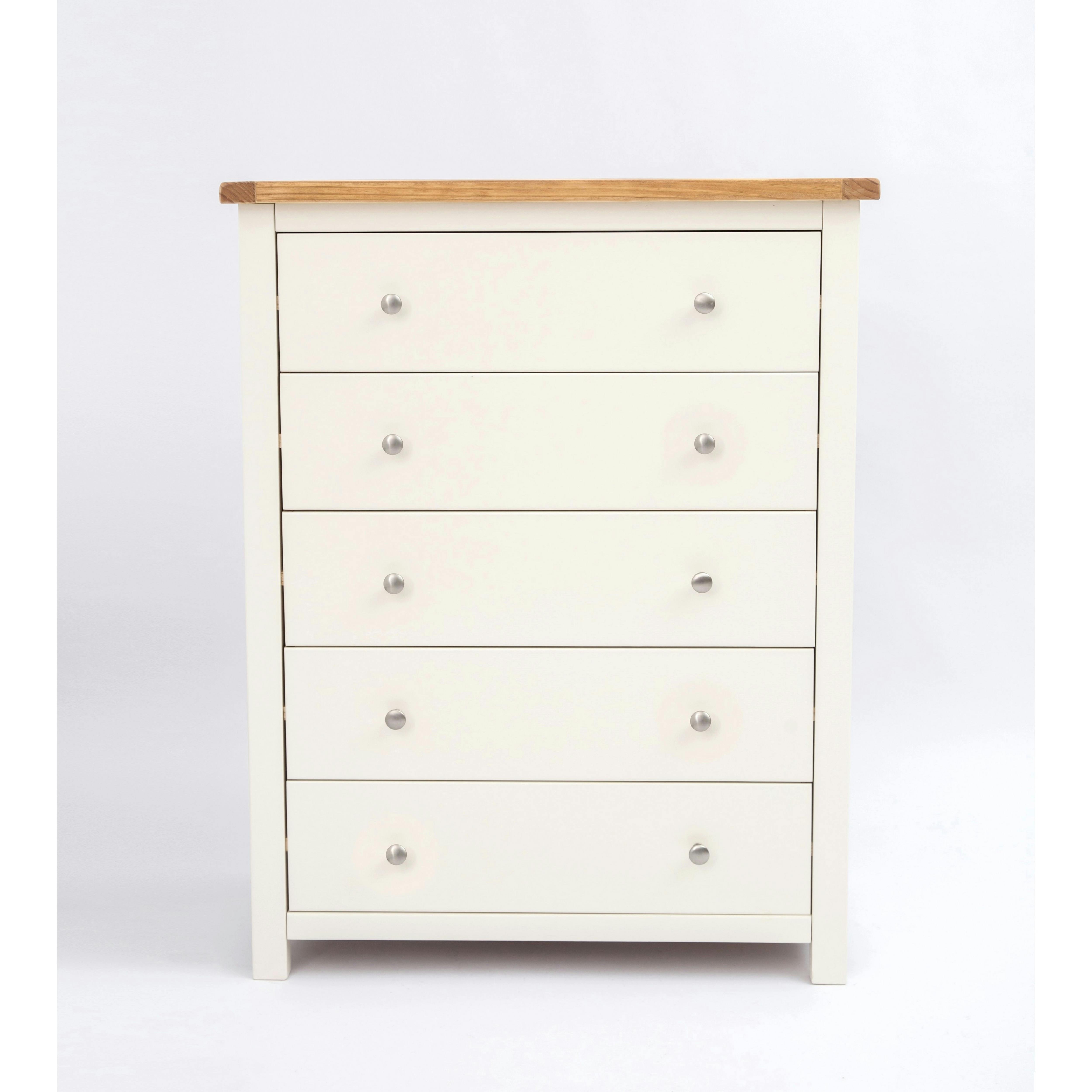 Cabinet Bits White Maggiori 5 Drawer Chest Of Drawers Chrome Knob - Off
