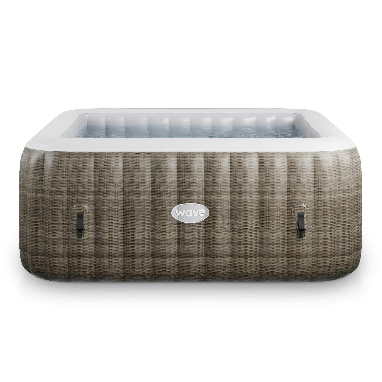 Rackhams Brown Pacific | 4/6-Person Inflatable Hot Tub | Integrated Heater - Rattan - 6 Person | 185X65cm - Standard