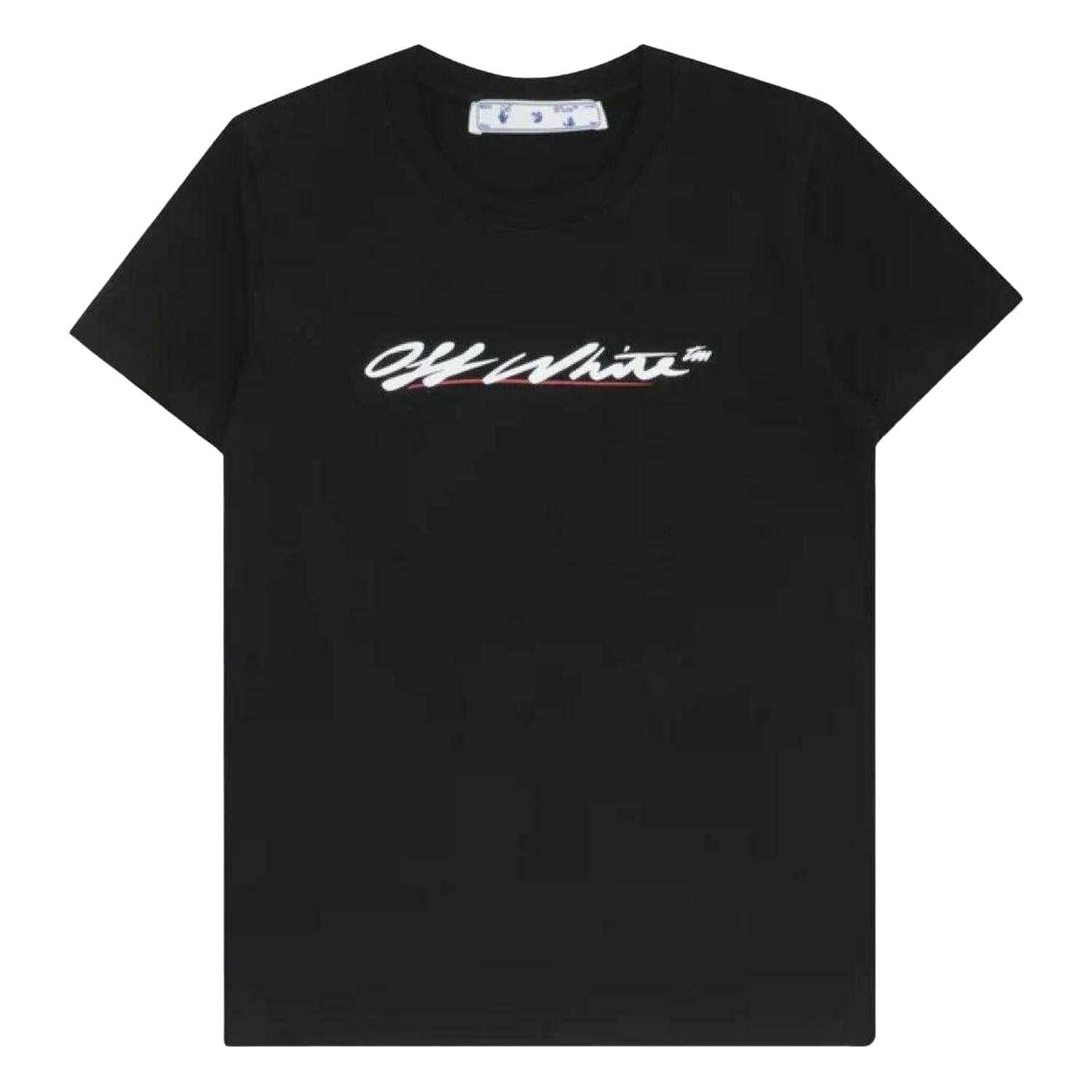 Off-White Unisex White/Black Off- Off Adult Script Logo Casual T-Shirt - Xs - 100% Cotton