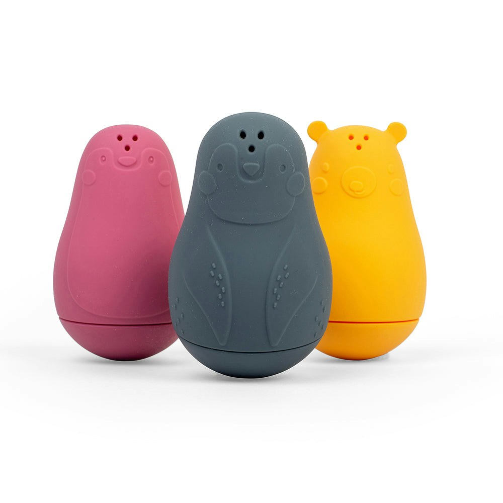 Bigjigs Toys Grey/Yellow/Pink Bath Buddies