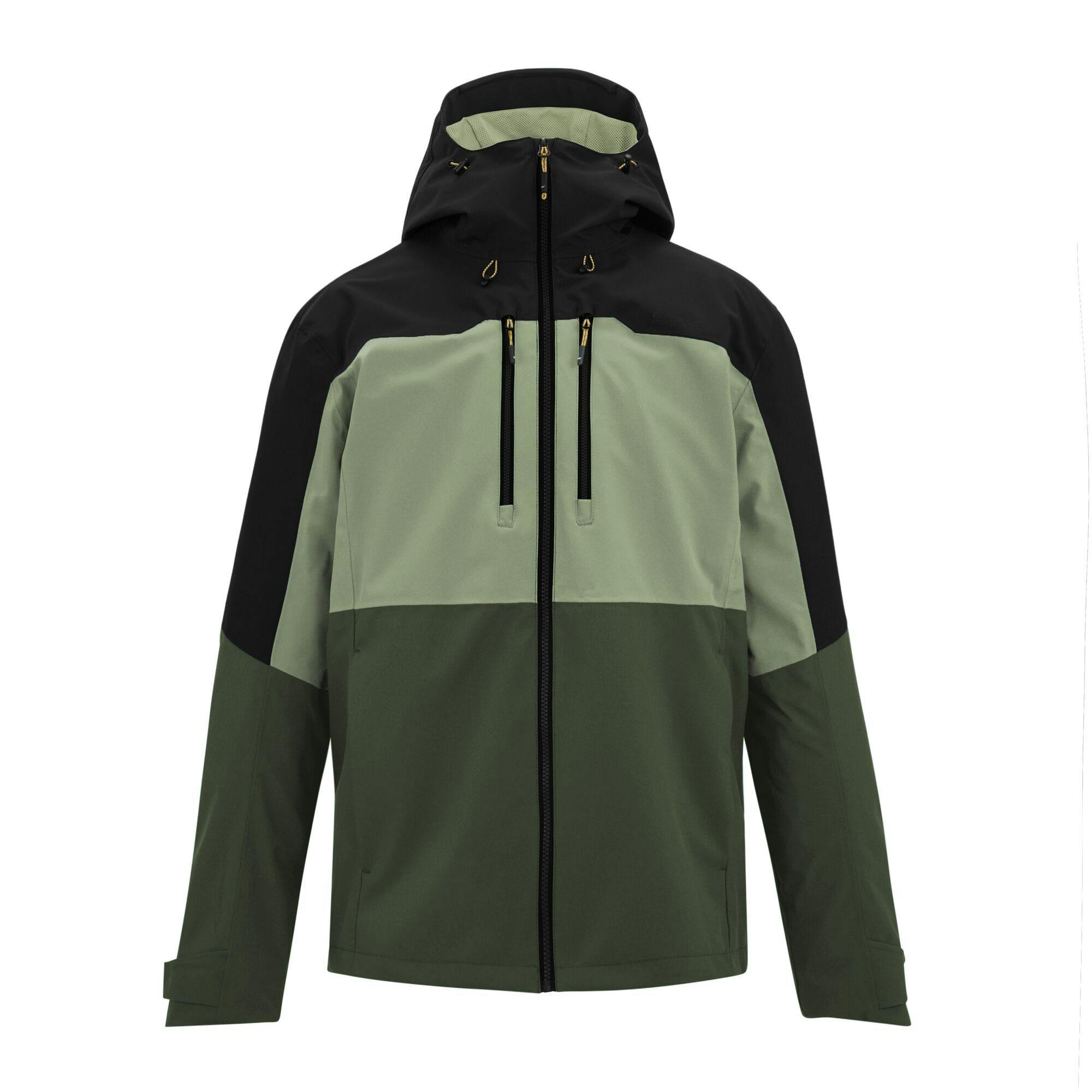 Regatta Men's Black/Dark Maland Ii Waterproof Jacket - Sage/ Khaki - L - Sage/ Khaki - 100% Recycled Polyester