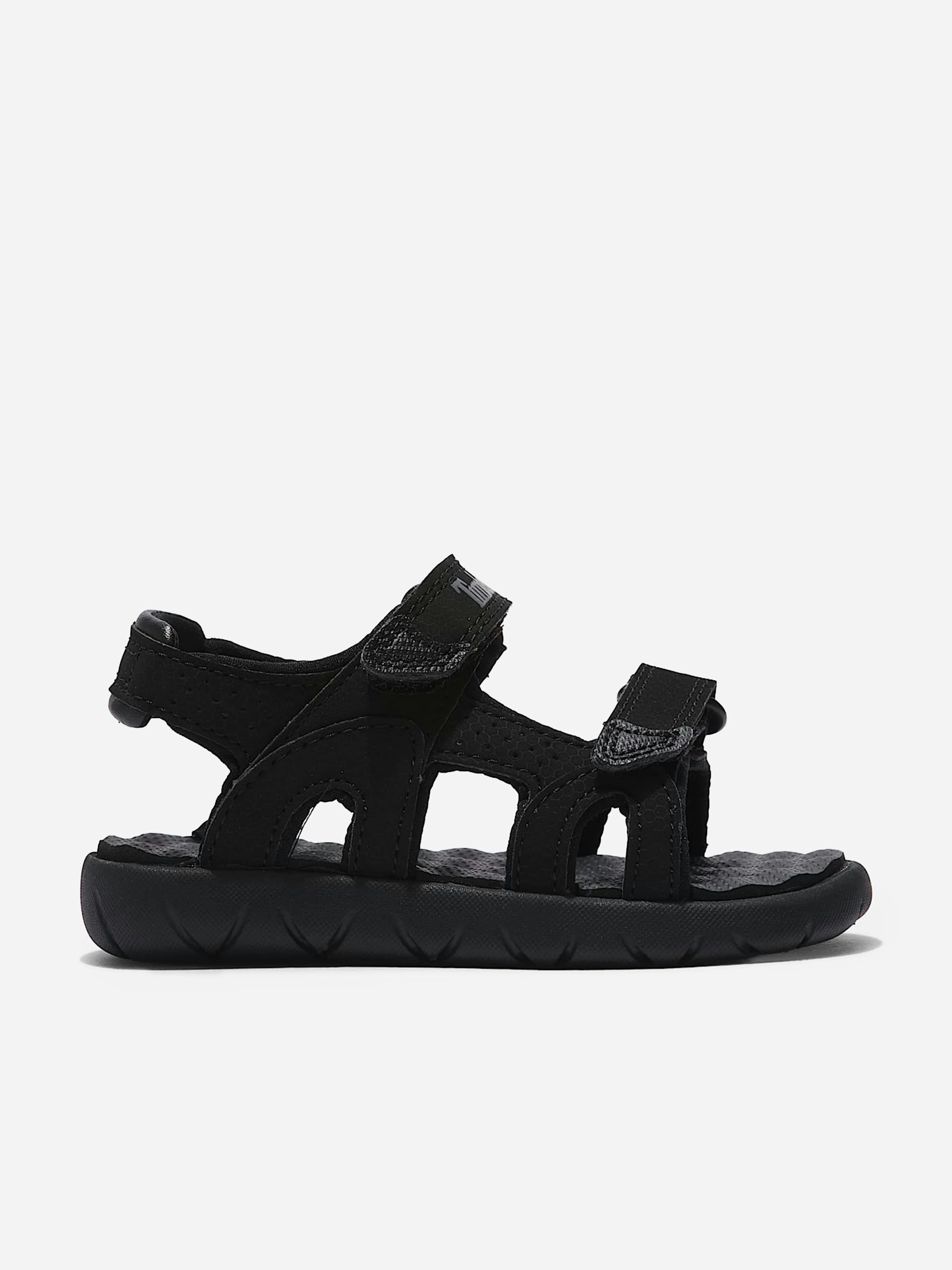 Timberland Boys Black Perkins Row Backstrap Sandals In - Eu 35 Uk 2.5 Us 3