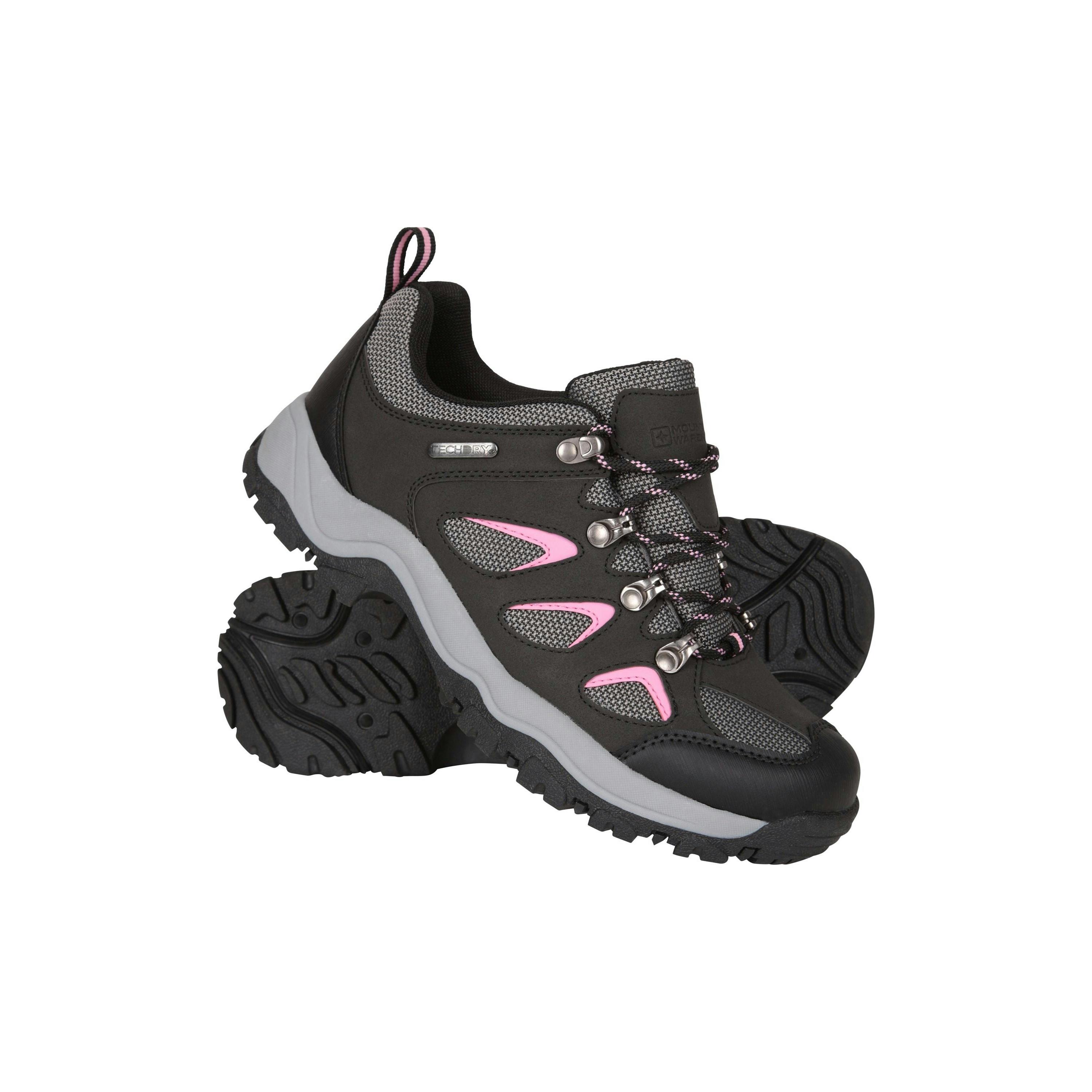 Mountain Warehouse Women's Black / Adventurer Waterproof Walking Shoes - /Charcoal - 8 Uk - /Charcoal - 50% Synthetic/50% Textile