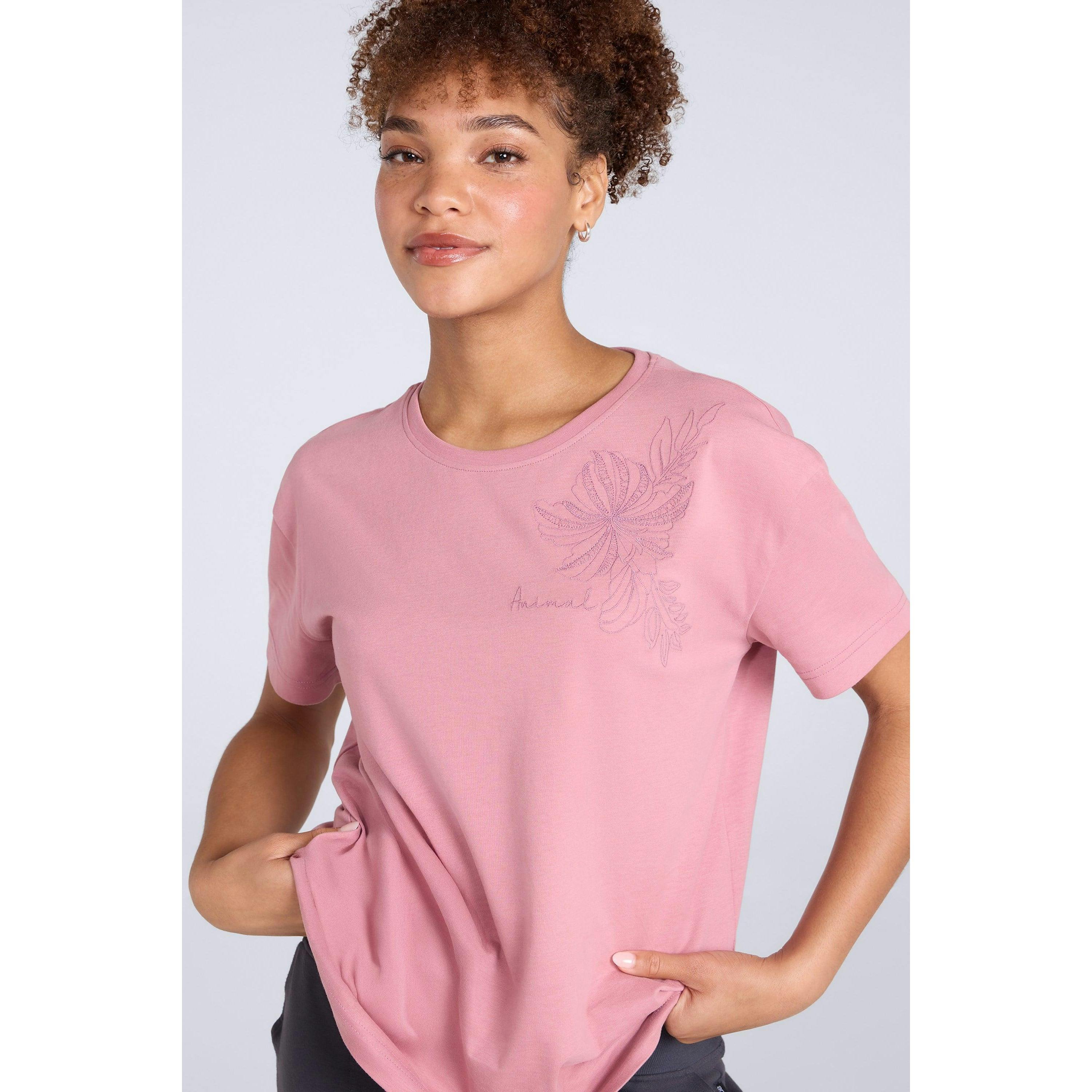 Animal Women's Pink Leena Organic Cotton Boxy T-Shirt - 6 Uk - 100% Organic Cotton