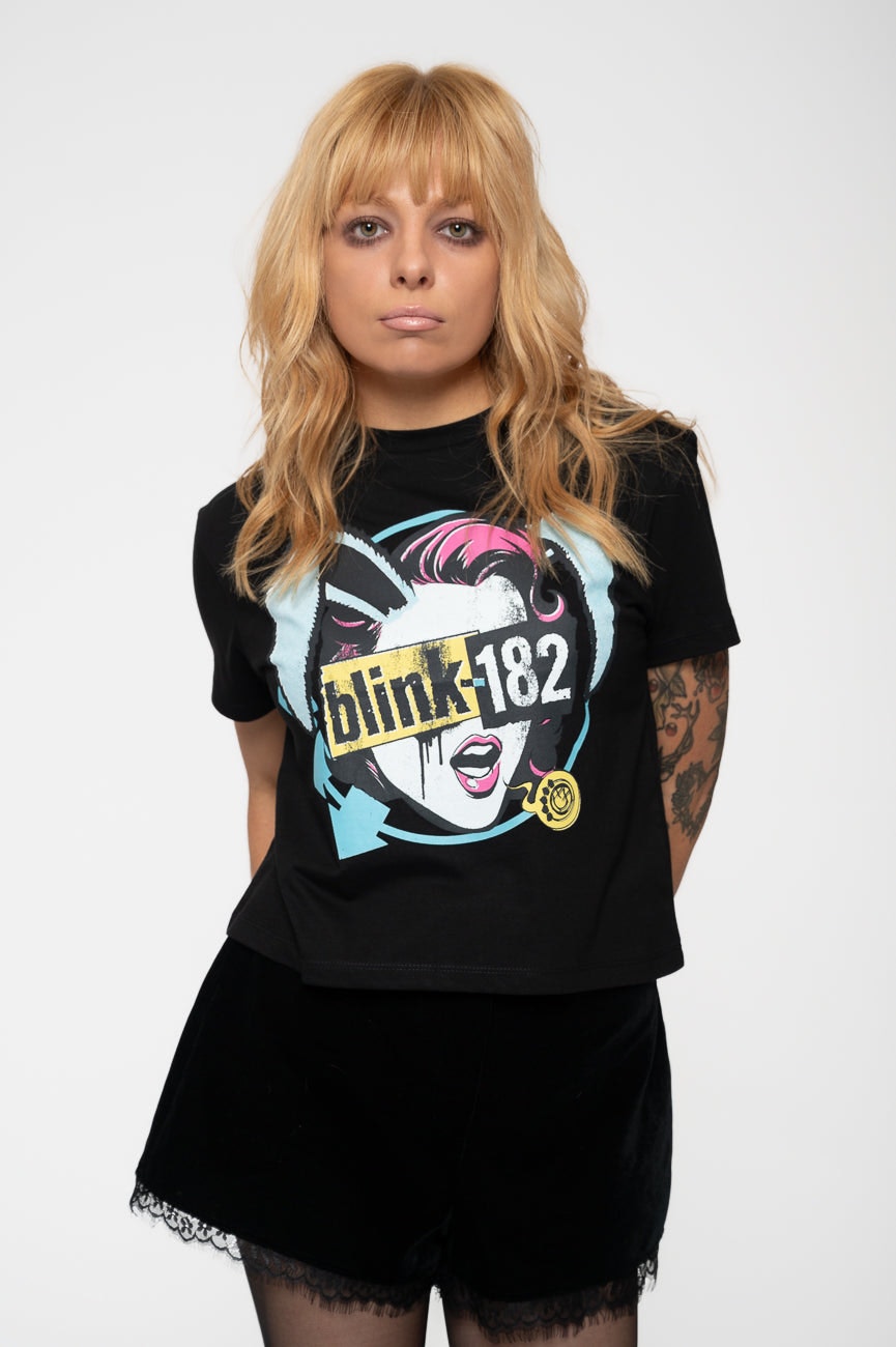 Paradiso Clothing Women's Black Paradiso Blink-182 Blind Date Logo Crop Top - Xl