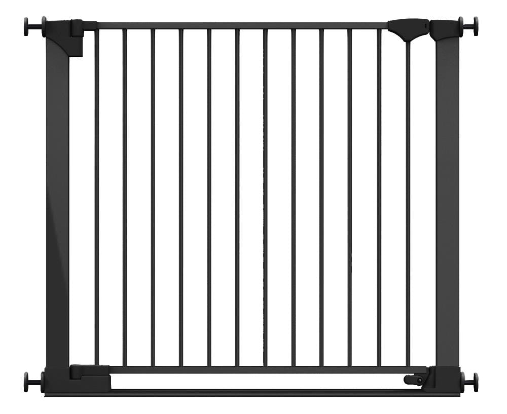 Safetots Black Safestep Gate, 96Cm - 103Cm, Extra Low Walkthough, 81Cm Extra Wide Doorway, One Piece Extra Wide Baby Gate - Metal - 96Cm -103Cm