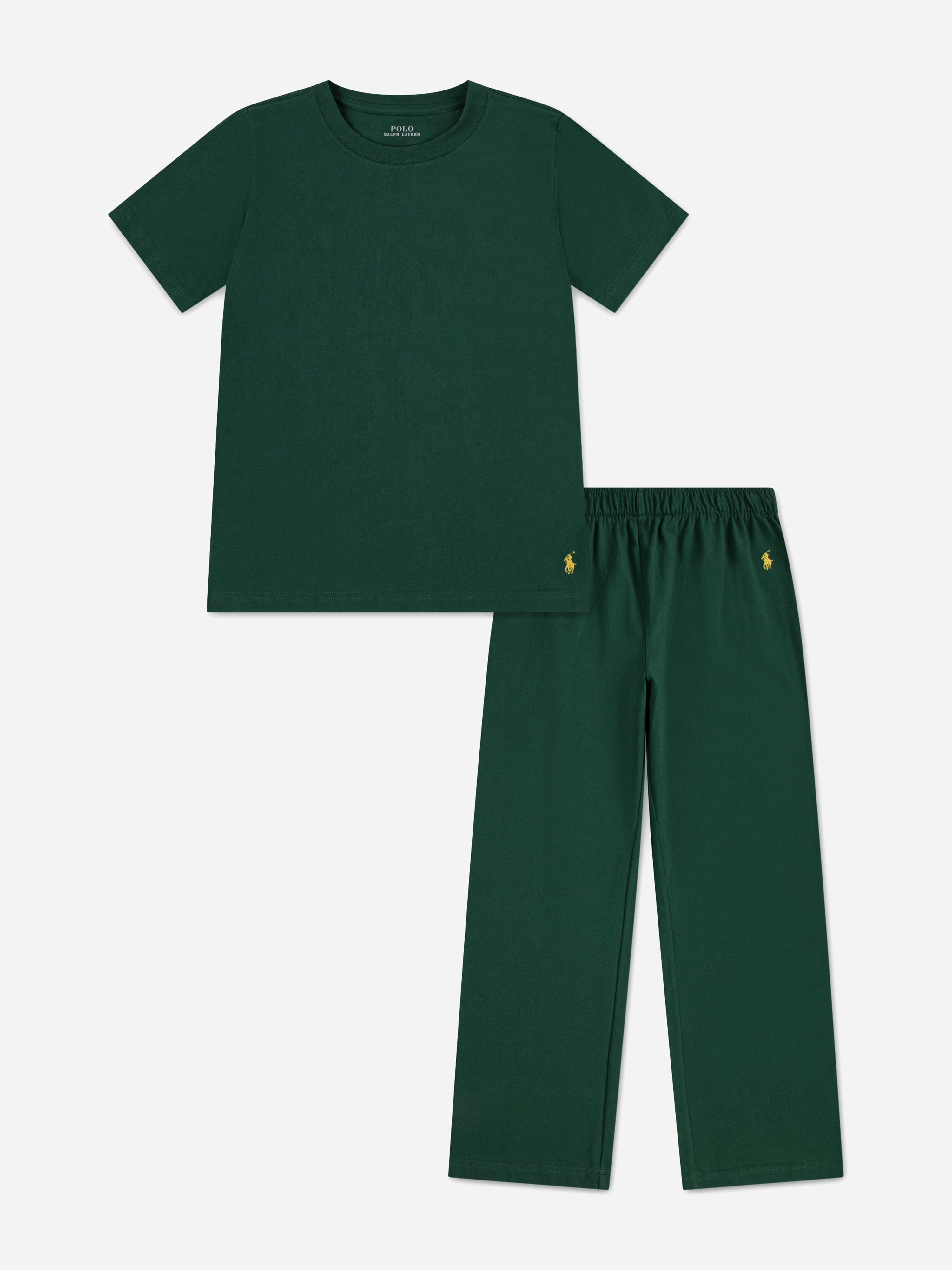 Ralph Lauren Kids Boys Green Ralph Lauren Pyjama Set In - 7 Yrs