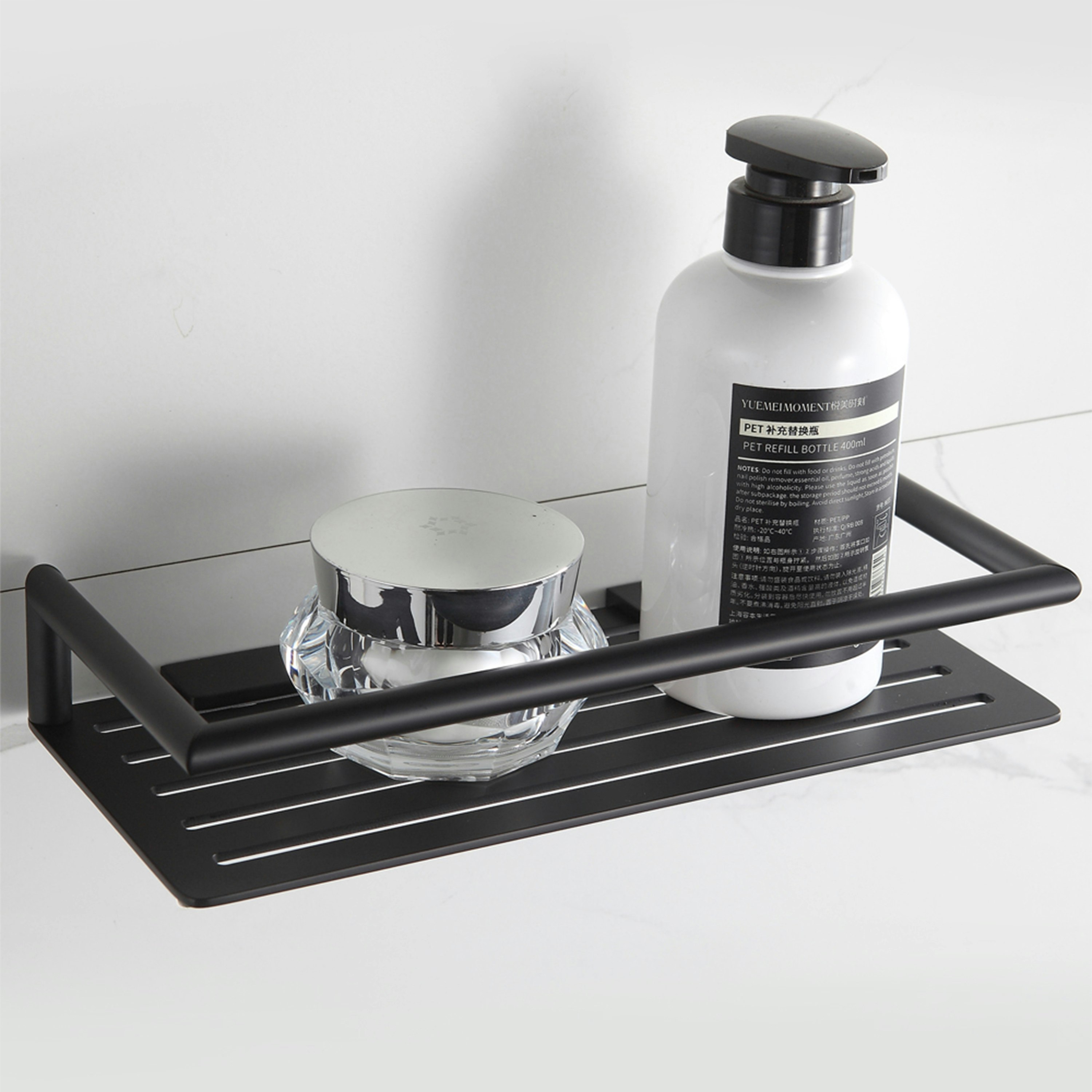 Showerdrape Black Verso Rust Proof Stainless Steel Rectangular Shower Basket