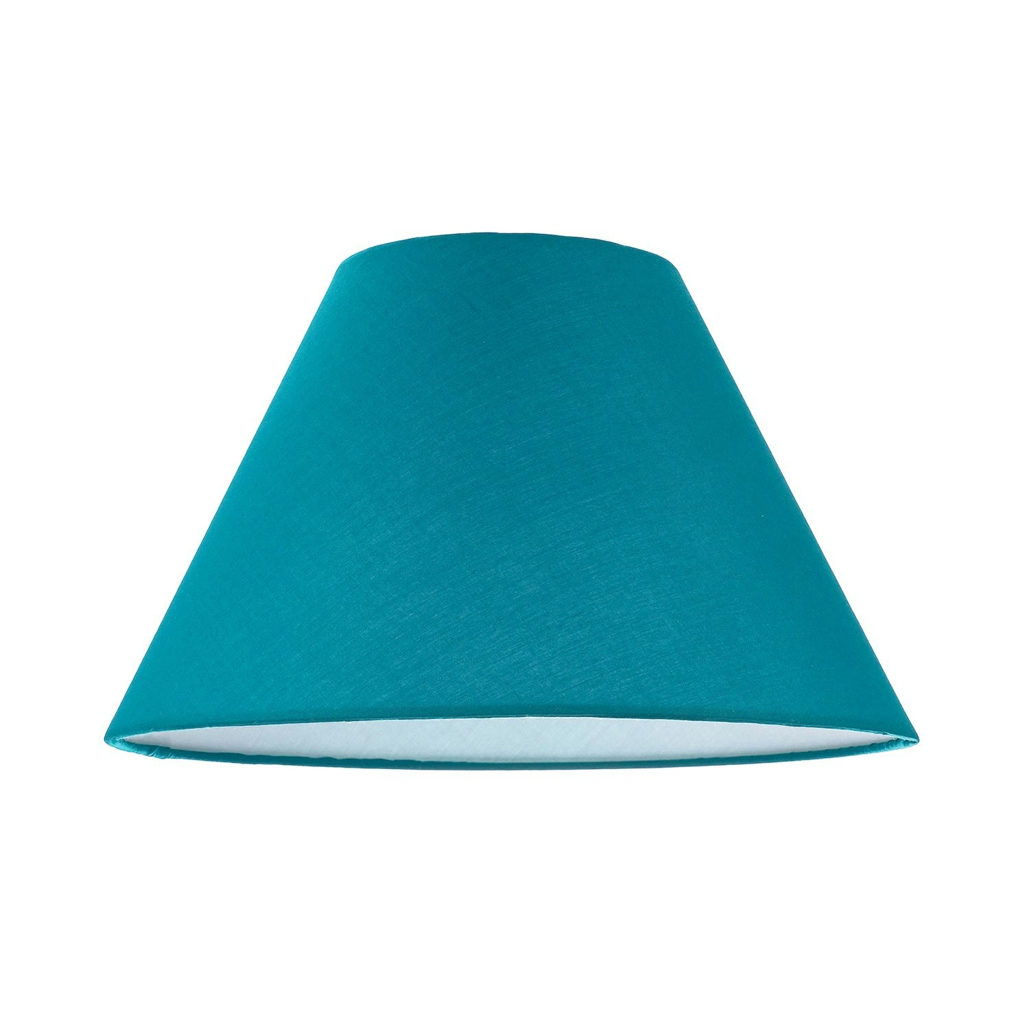Happy Homewares White 10 Inch Vivid Teal Cotton Coolie Shade For Table Lamp Or Pendant