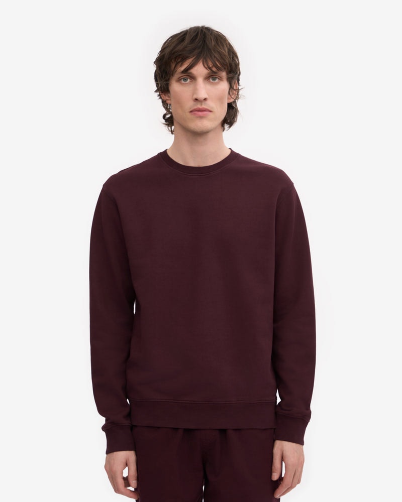 Colorful Standard Men's Red Classic Organic Crew Neck Sweatshirt - Oxblood - Oxblood - L