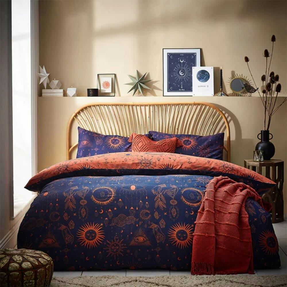 Furn Bronze Constellation Duvet Cover Set - /Navy - Single - /Navy - 50% Cotton/50% Polyester