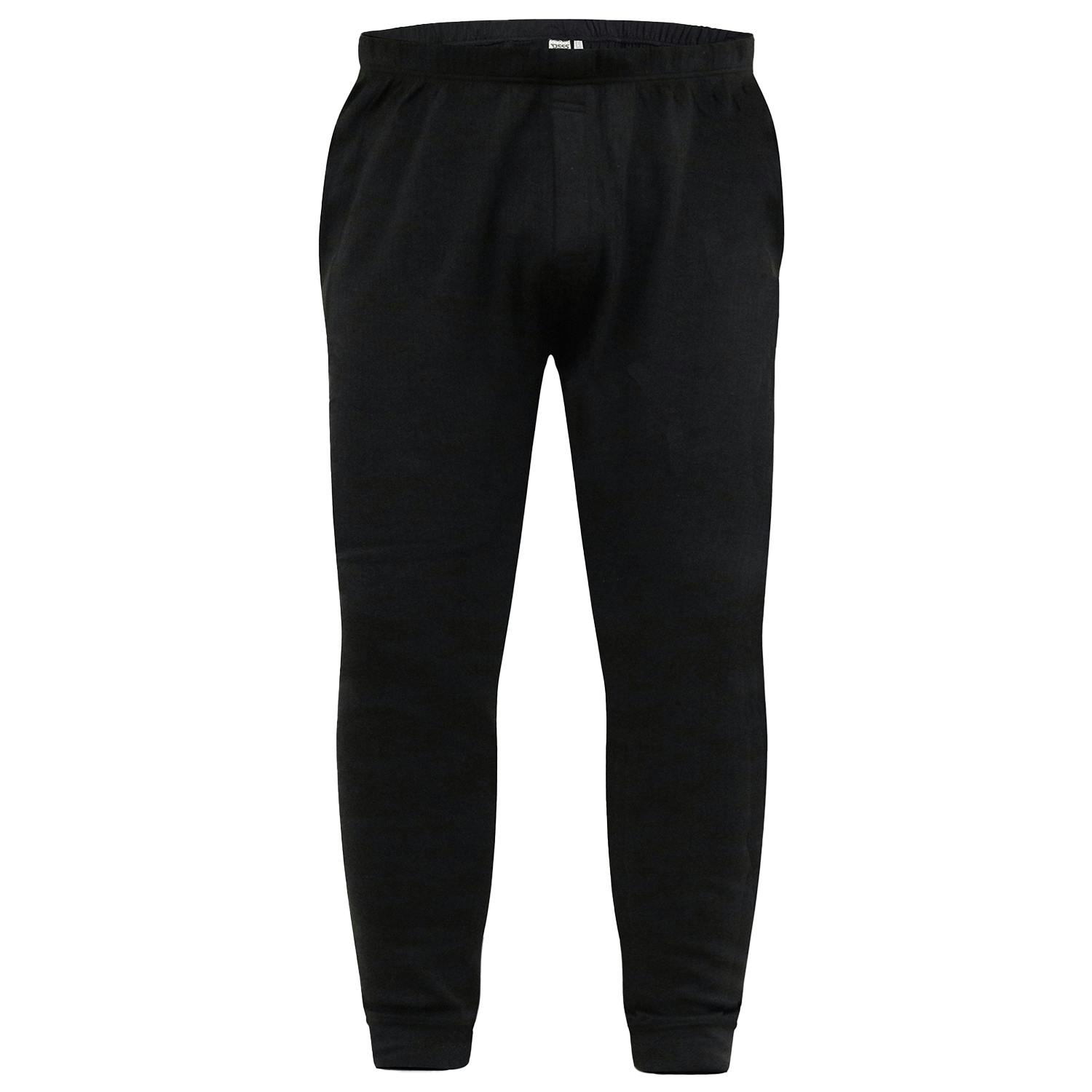 Duke Men's Black D555 Boston Kingsize Long Johns - 6XL - 50% Cotton/25% Polyester/25% Viscose