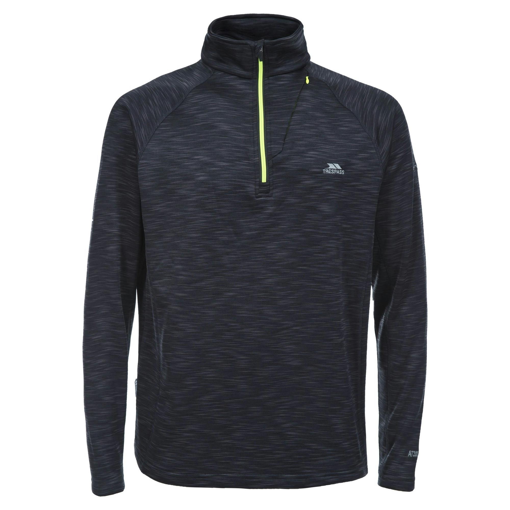 Trespass Men's Black Collins Half Zip Fleece Top - Marl - M - Marl - 100% Polyester