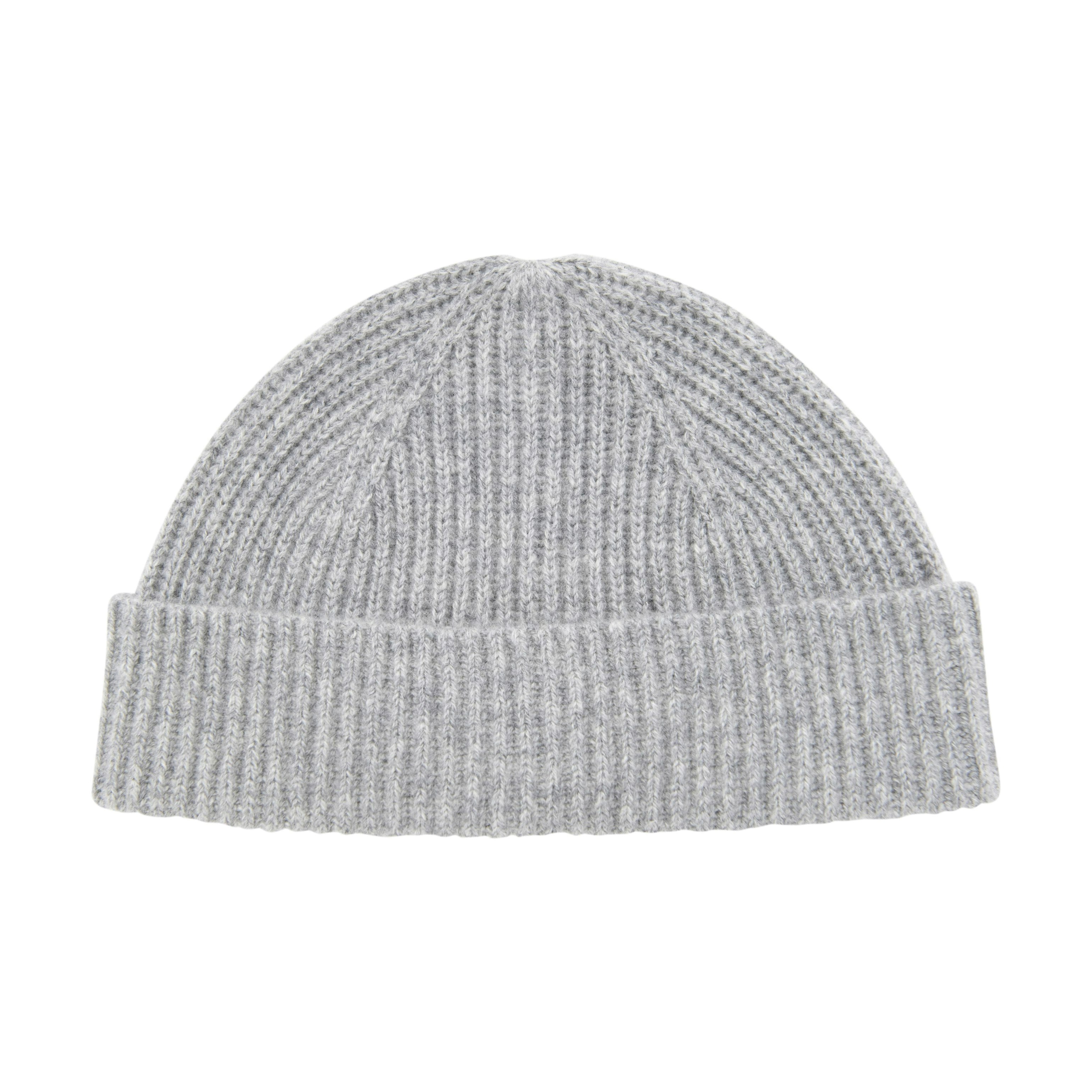 House Of Dalziel Grey Cashmere Docker Beanie