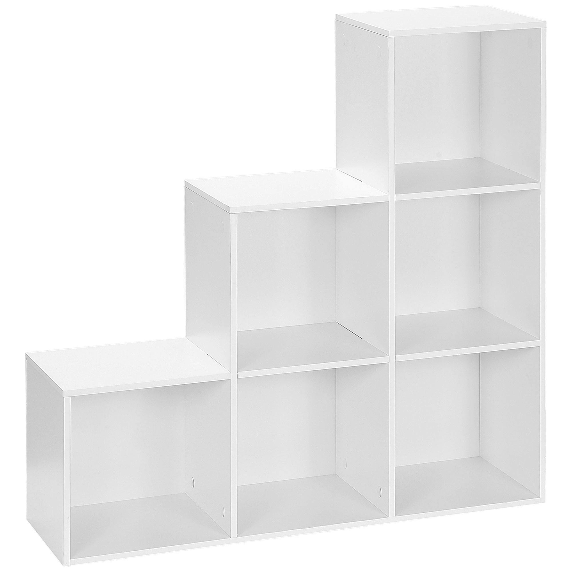 Homcom White Storage Cabinet With 6 Cubes Closet Organiser With 3-Tier Shelf,