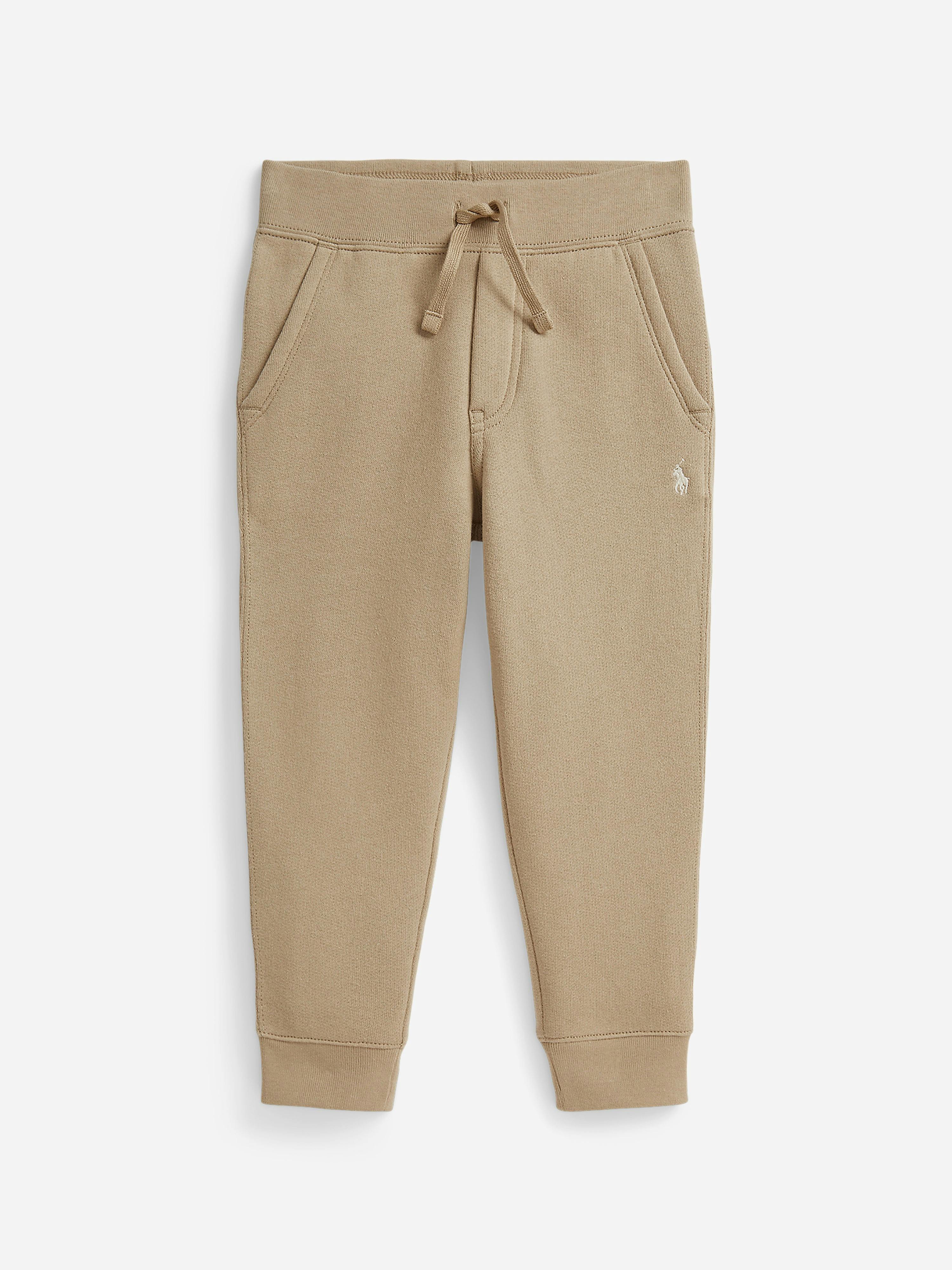 Ralph Lauren Kids Boys Beige Ralph Lauren Logo Joggers In - 7 Yrs