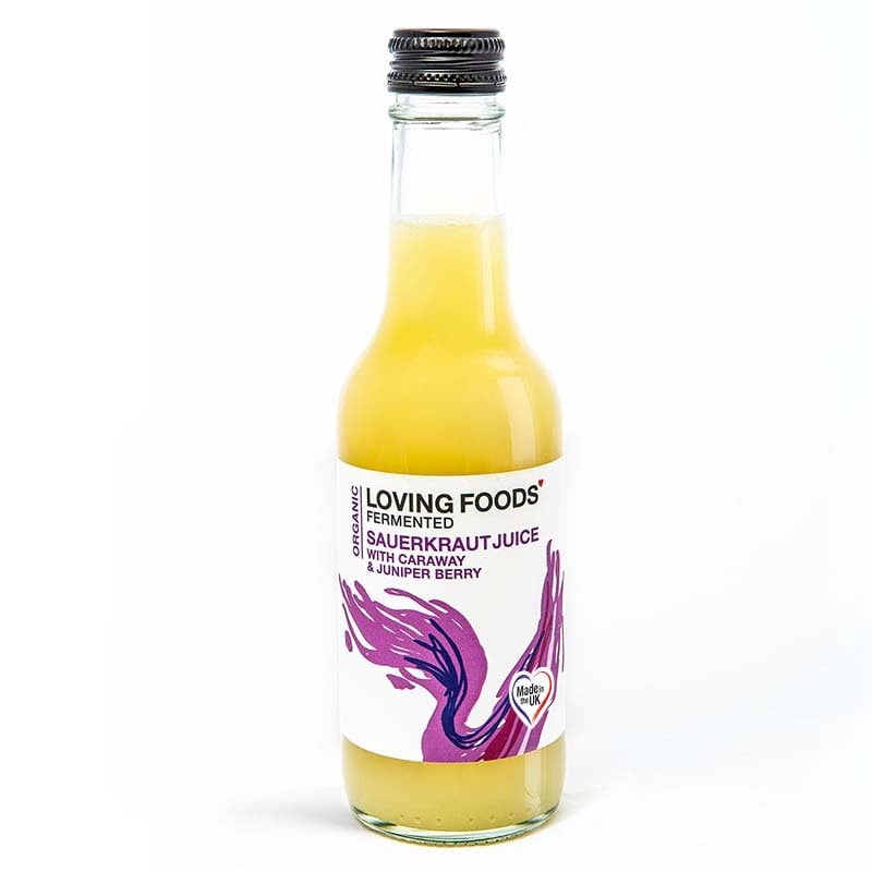 Loving Foods Organic Sauerkraut Juice - Caraway & Juniper Berry - 6 X 250Ml