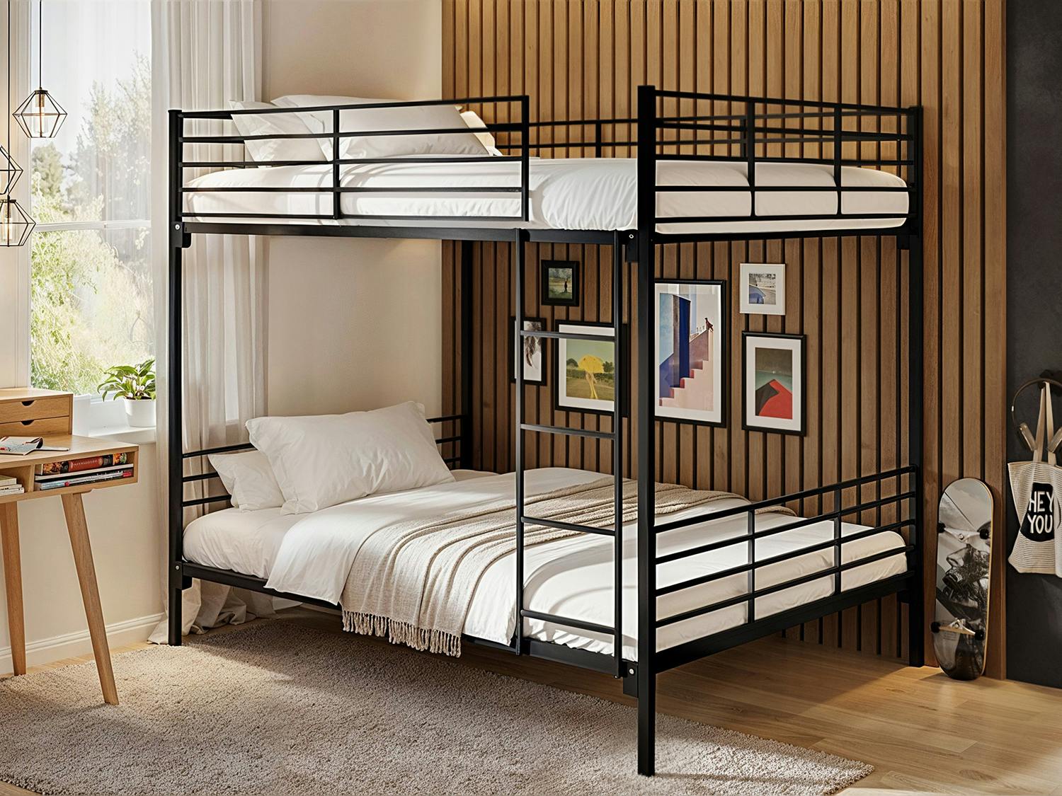 Flair Metayal Double Black Bunk Bed - Metal - Small Double - Image 4