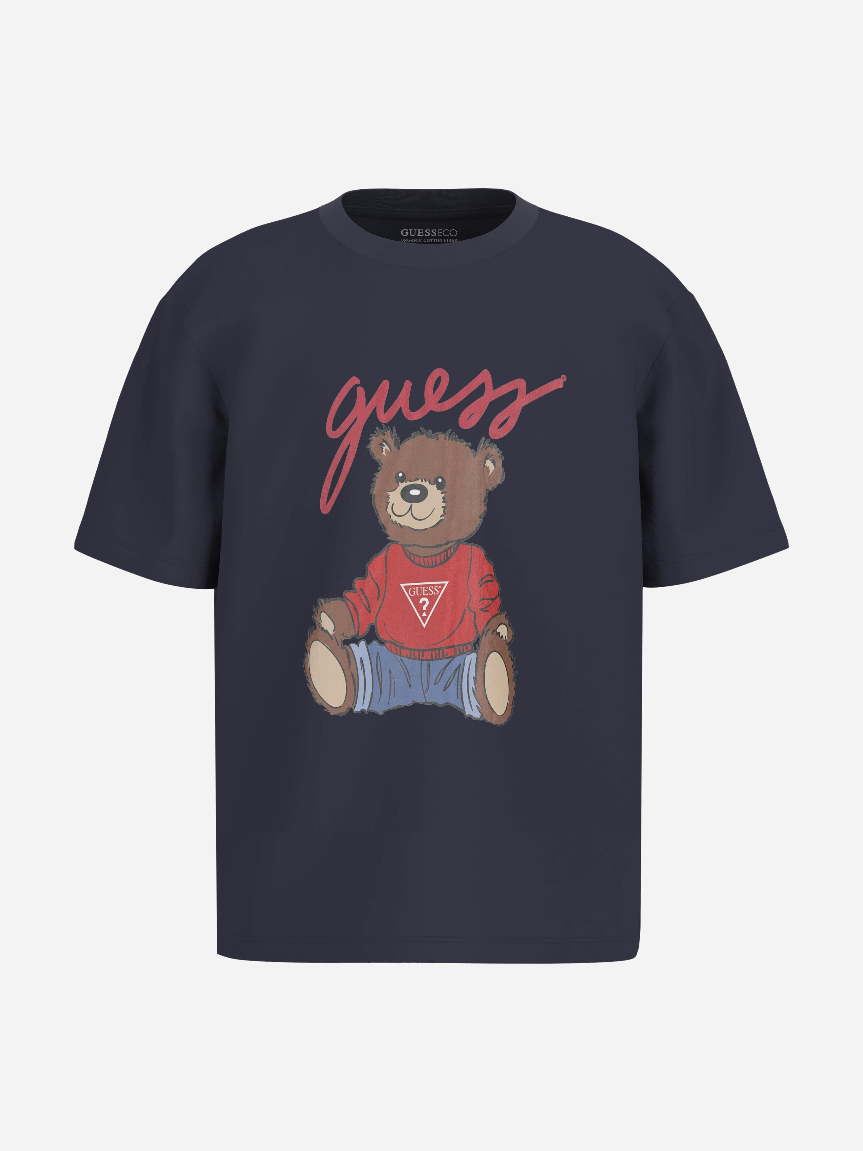 Guess Boys Blue Teddy Bear T-Shirt Navy - Size 8 Years Kids - Image 3