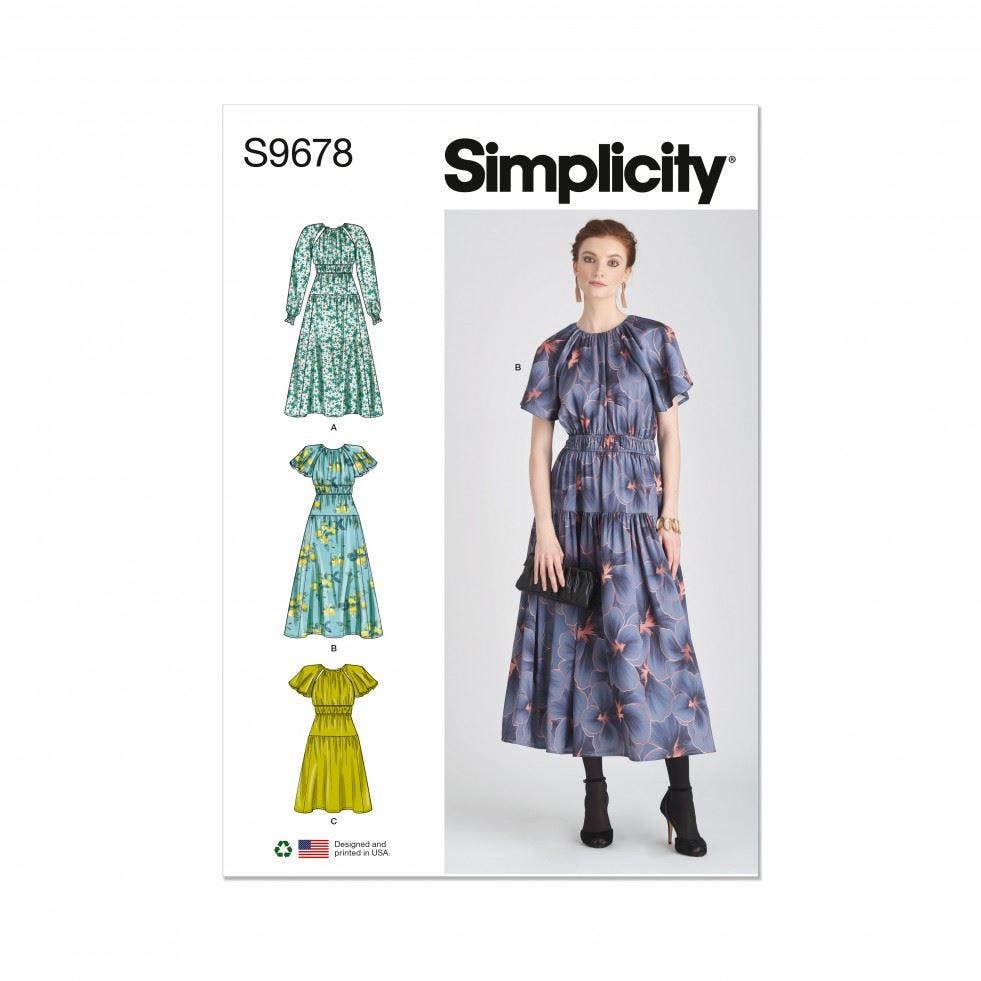 Simplicity Women's Sewing Pattern 9678, Dresses For K5 (8-10-12-14-16) - Intermediate - Y5 (18-20-22-24-26)