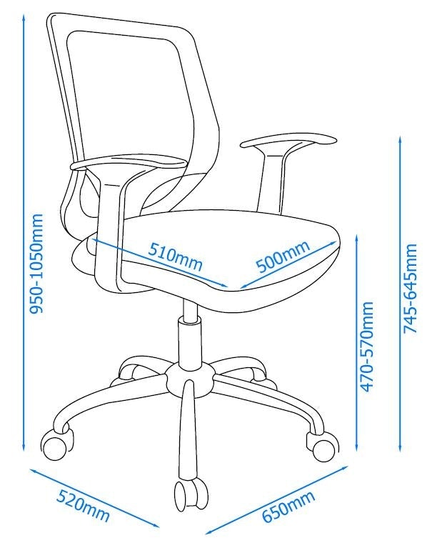 Rackhams Black Atlanta Office Chair With Mesh Back In