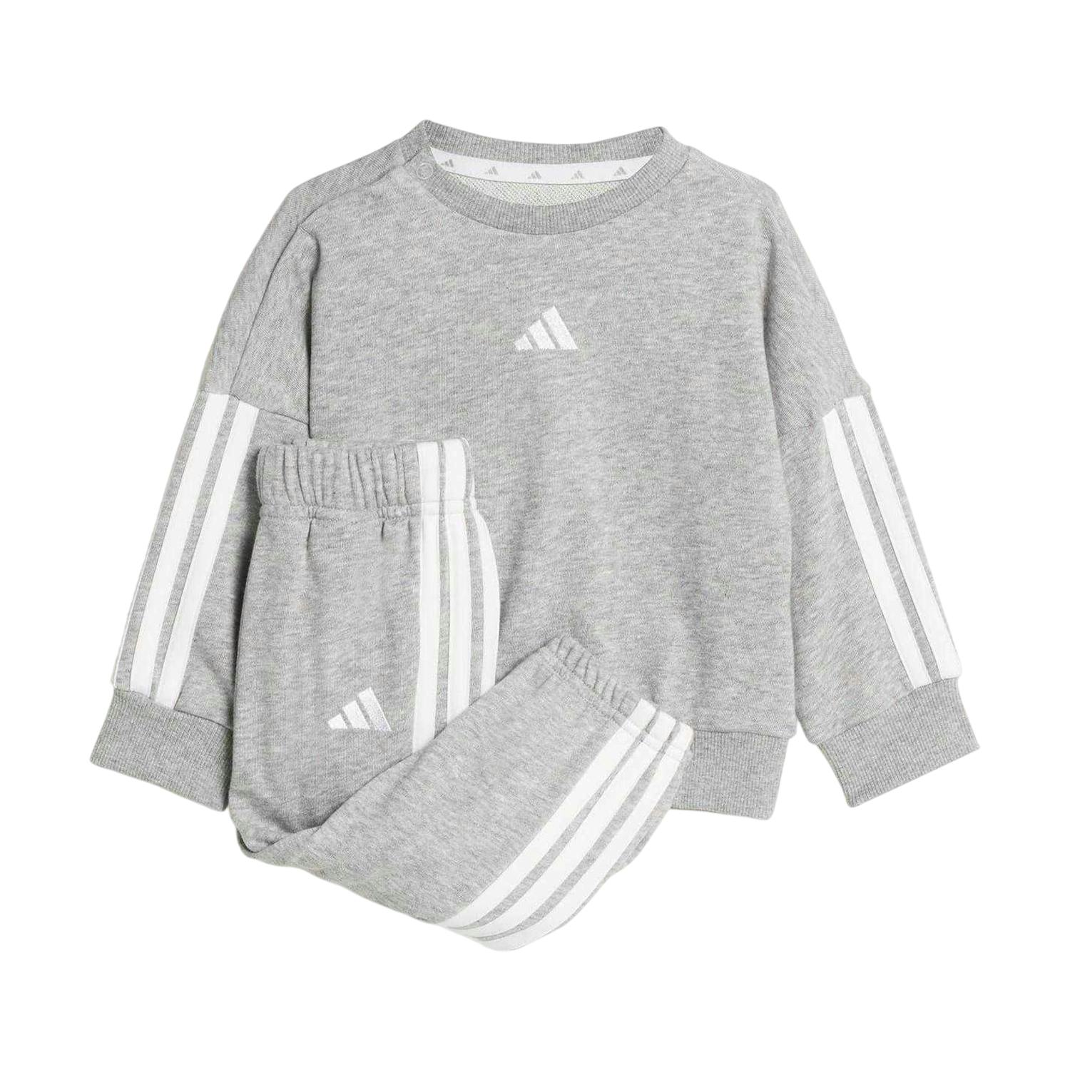 Adidas Grey/White Baby Bos French Terry Sweatshirt & Jogging Bottoms - 12-18 Months