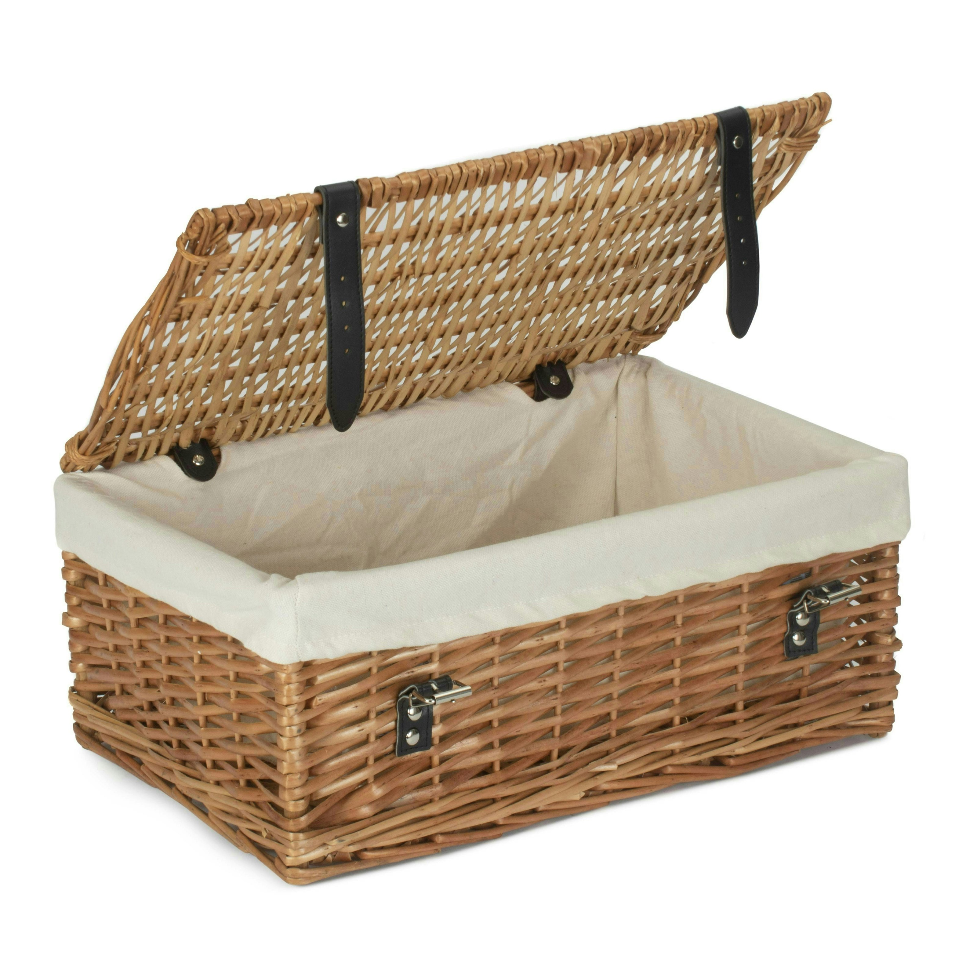 Red Hamper Red/White Hamper 46Cm Large Wicker Packaging Basket