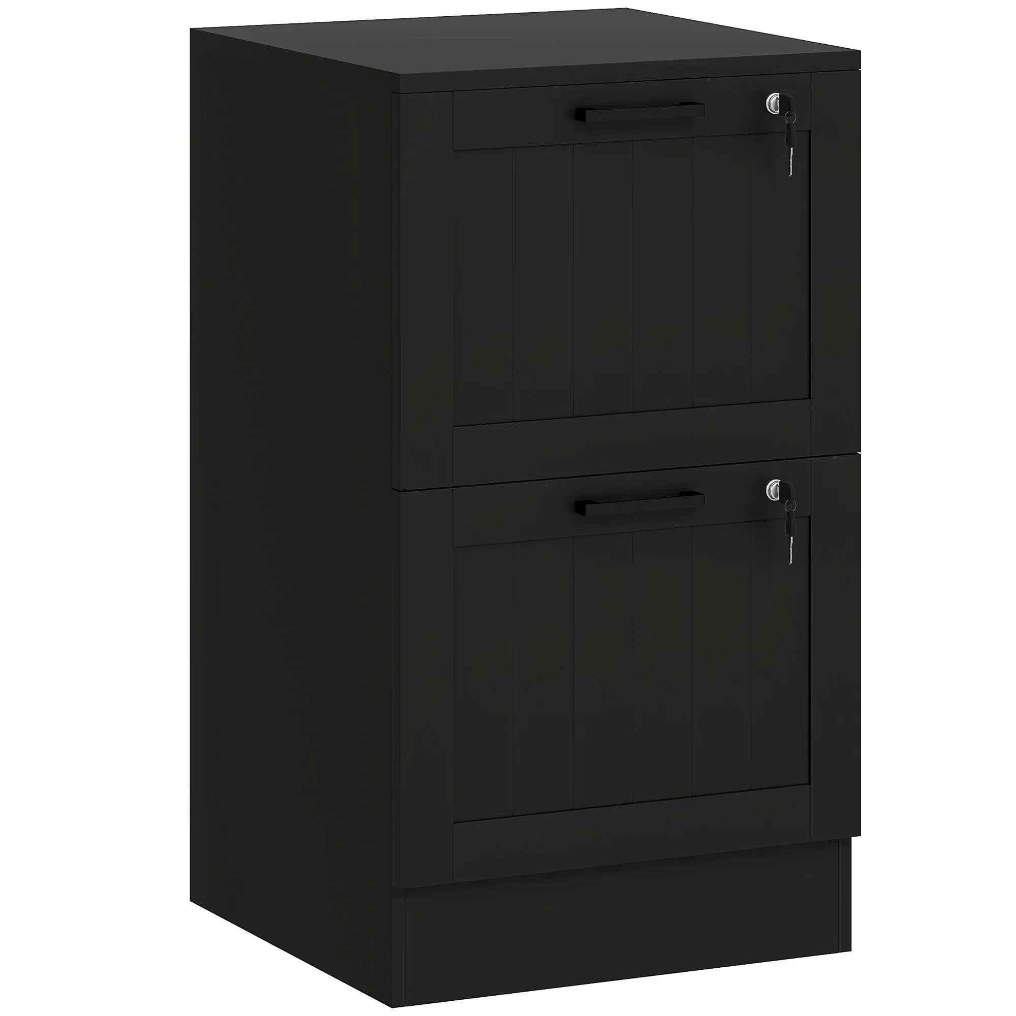 Homcom Unisex Black 2 Drawer File Cabinet With Lock And Adjustable Hanging Bars, Small - Image 4