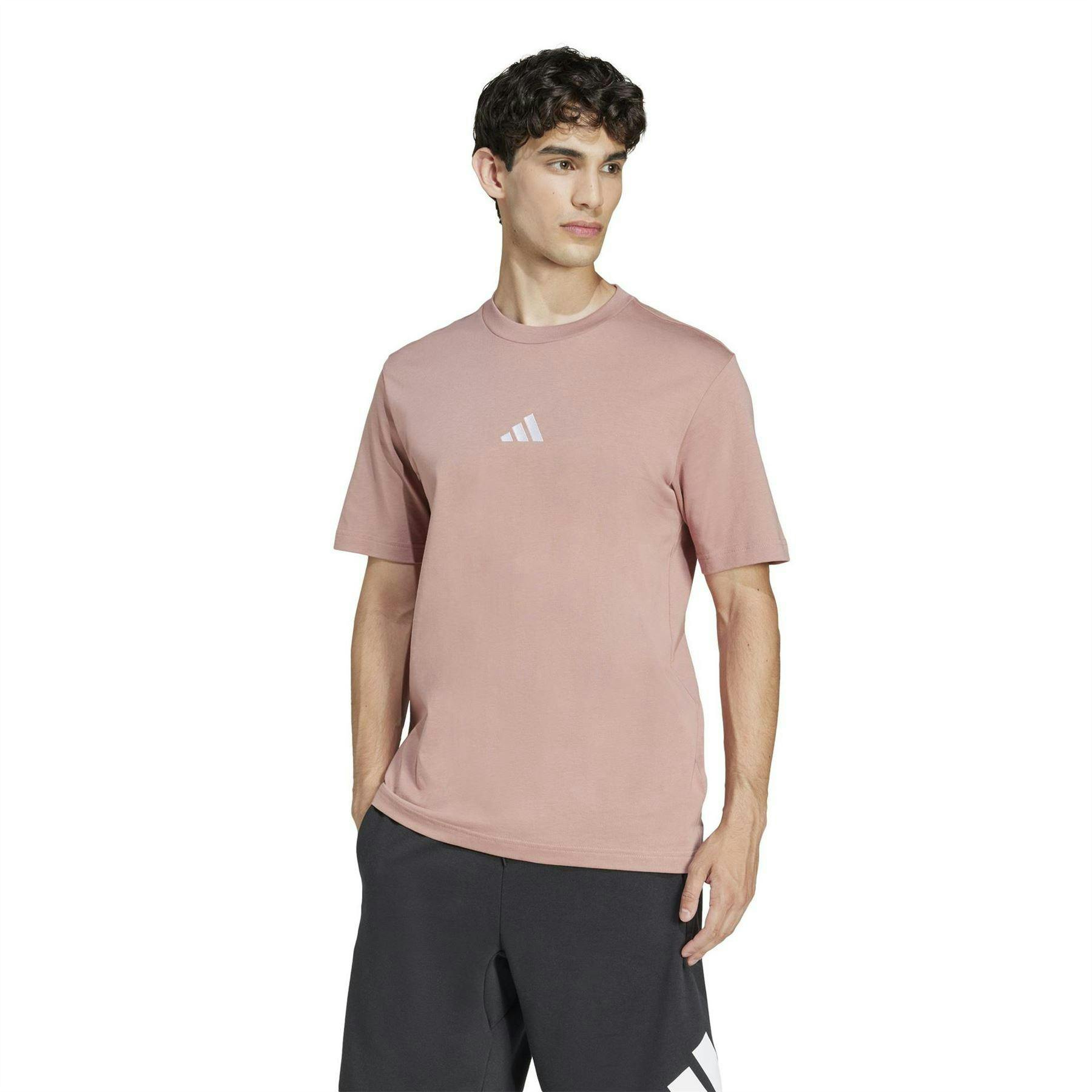Adidas Men's Essentials Logo Single Jersey T-Shirt - Warm Clay - S - Warm Clay - 100% Cotton