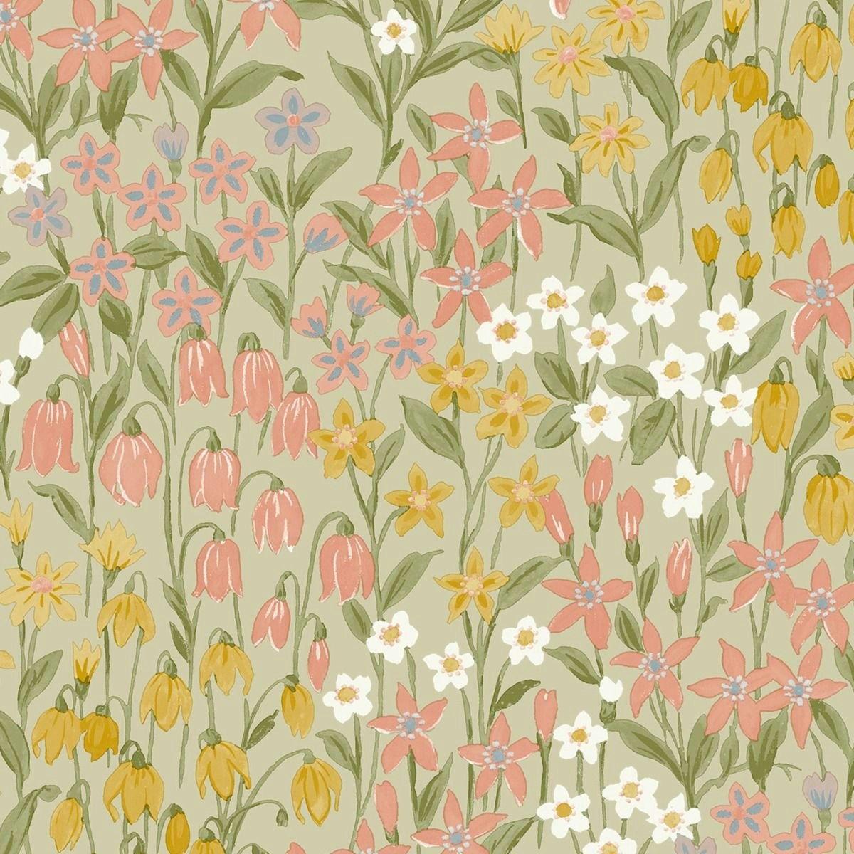 Rackhams Green Bluebell Wood Wallpaper - Sage - Sage - 10M X 53Cm