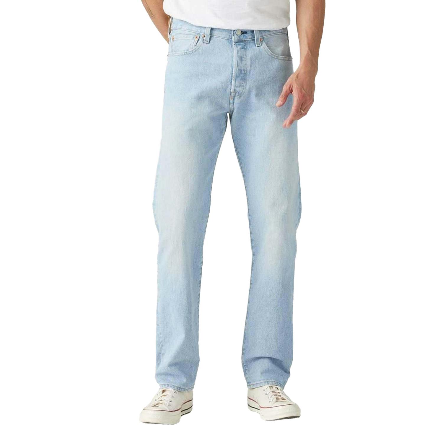 Levis Men's Light/Blue 501 Original Jeans - 36R - 99% Cotton/1% Elastane