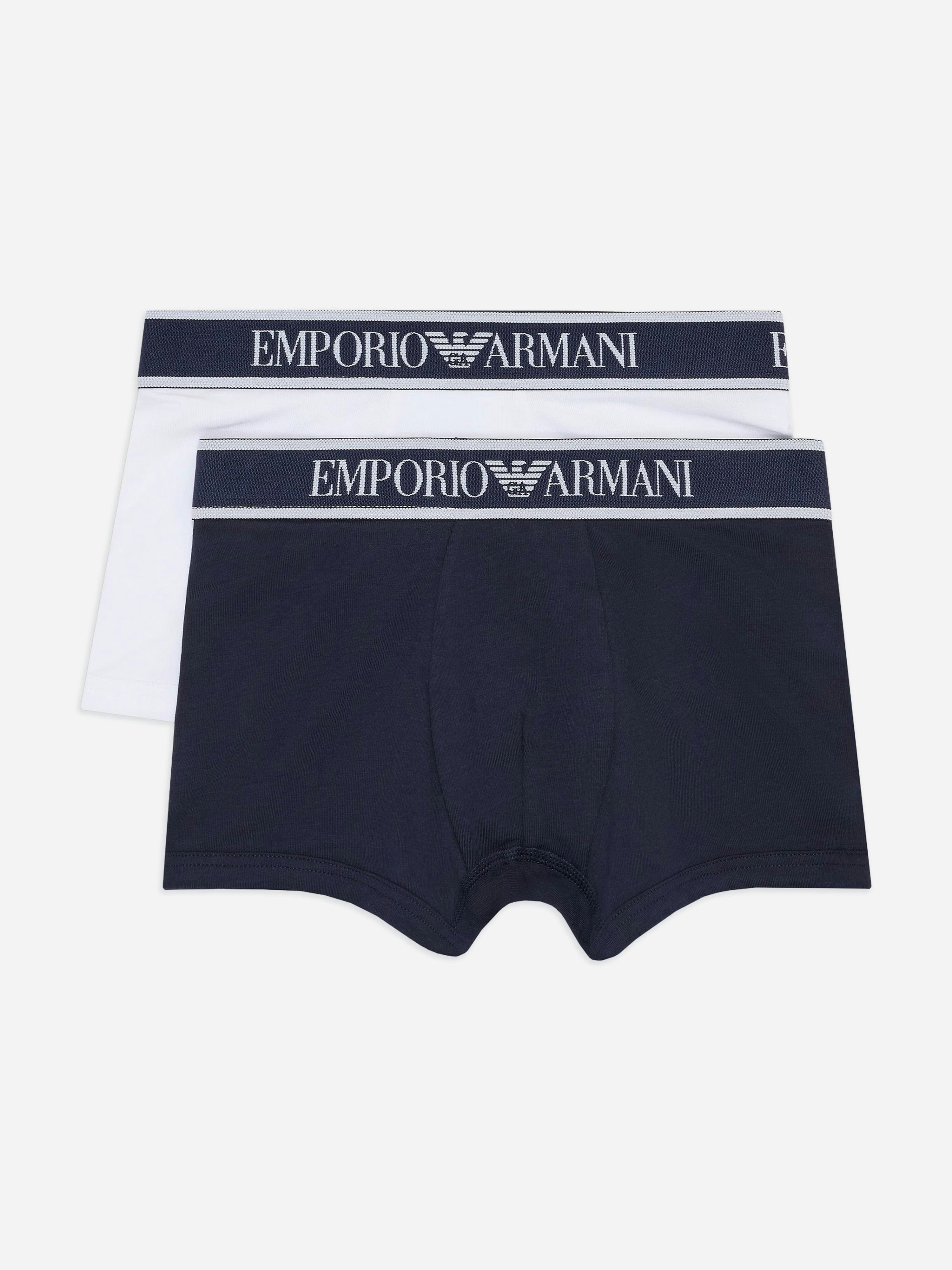 Emporio Armani Boys Blue 2 Pack Boxer Shorts Set In Navy - Navy - 8 Yrs