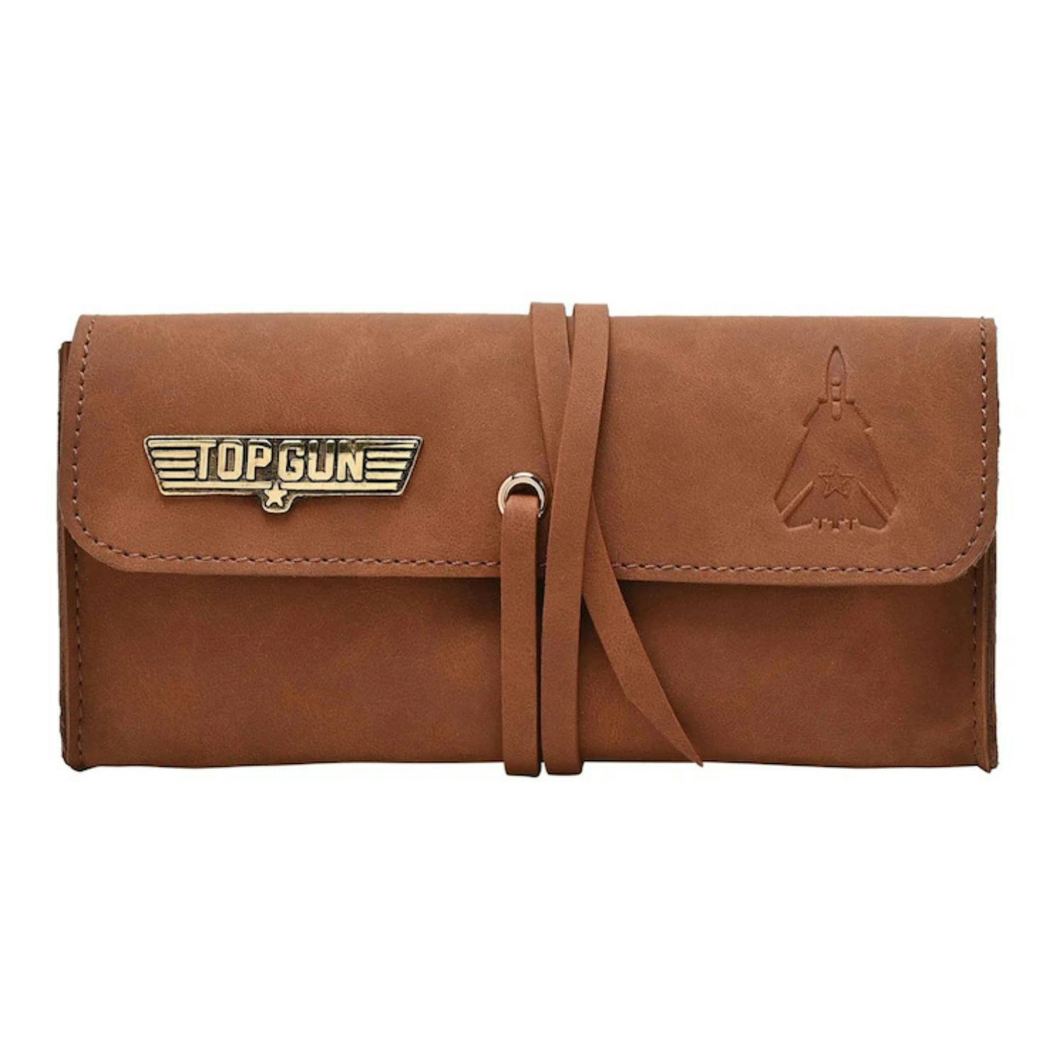Widdop & Co Brown Top Gun Pu Leather Sunglasses Case